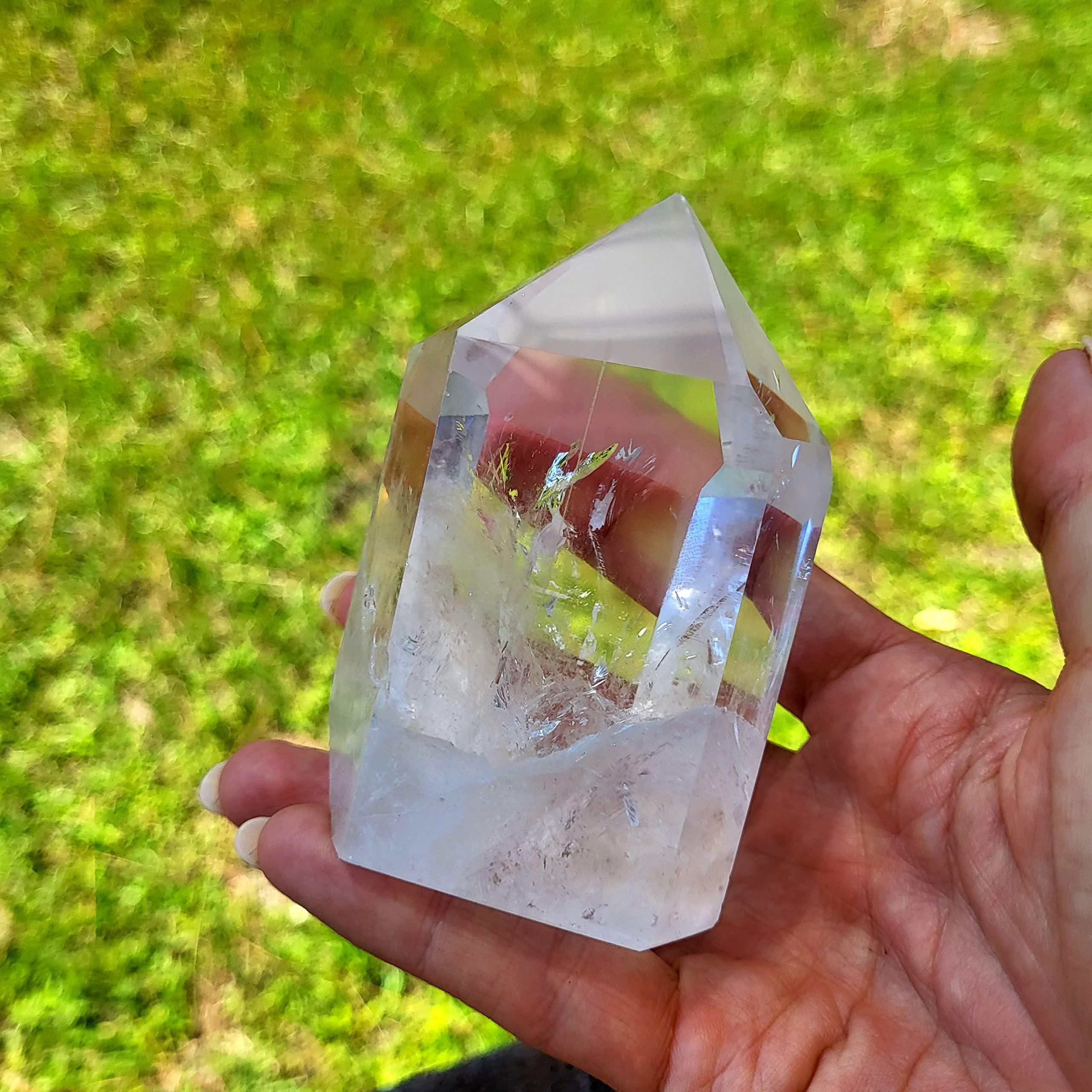 Roxxy Crystals Large Clear Quartz. Natural Himalayan Tibetan High Altitude Raw 6 Sided Point Crystal Obelisk. High Purity Clear Quartz Point. Reiki Healing