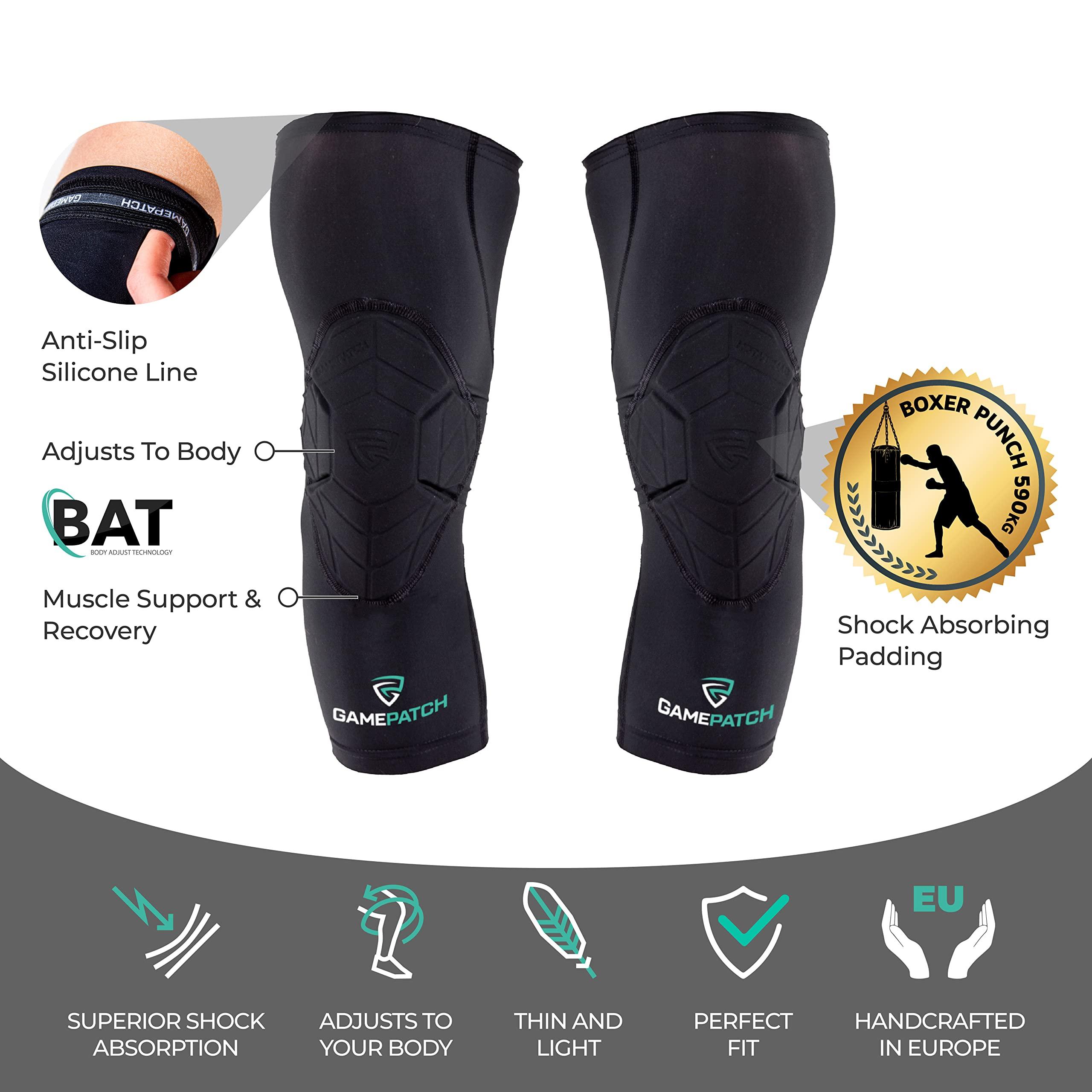 Gamepatch Gamepatch Knee Pads | Compression Sleeve Joint Protection | Shock Absorbing Technology | Men Women Kids, Black, Size XL
