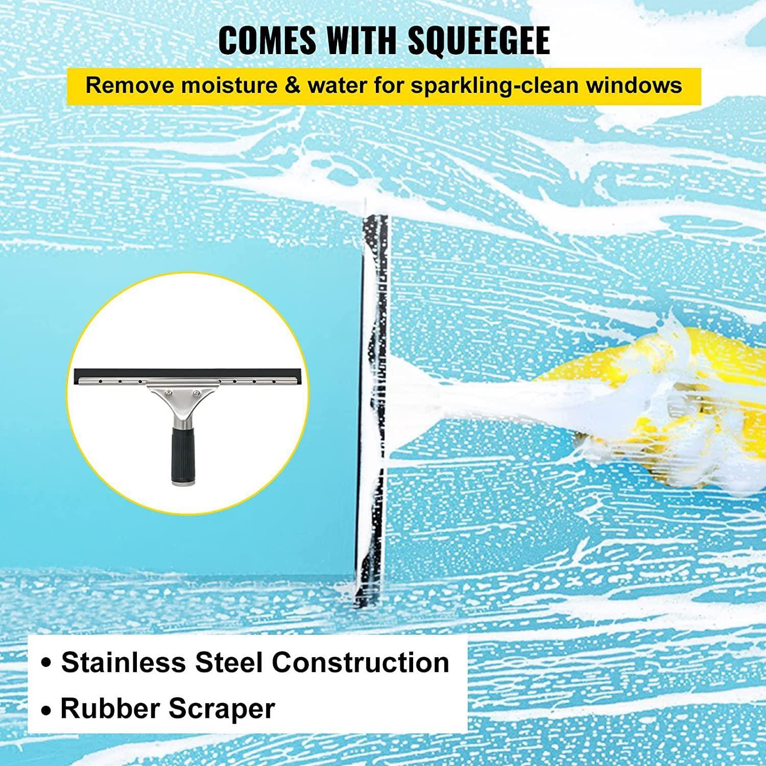 OUSIKA OUSIKA Window Cleaning Poles,Water Fed Pole Kit, 30Ft Length Water Fed Brush W/Squeegee, 9M Water Fed Cleaning System, 2-in-1 Aluminum Outdoor Window Cleaner, Cleaning Tool for Solar Panel/9M