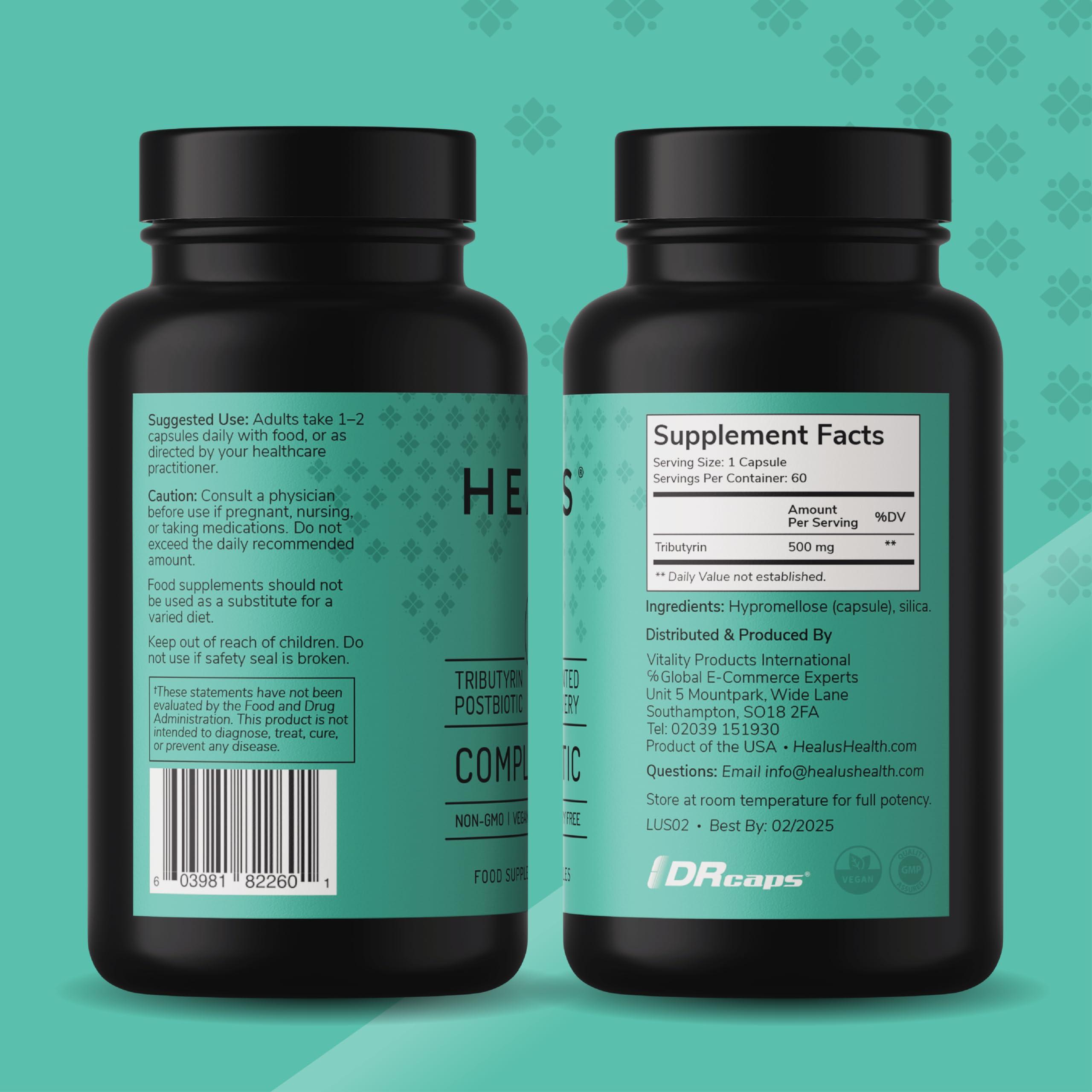Healus Healus Complete Biotic - Postbiotic Tributyrin Supplement - Postbiotics for Gut Health - Butyrate Gut Health Supplement