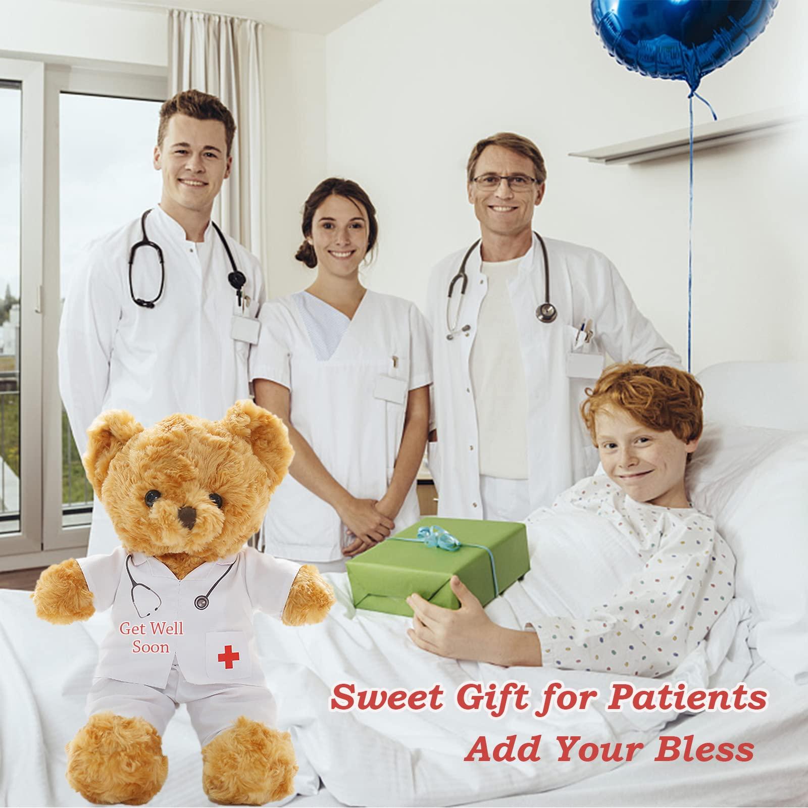 MeterBear Personalized Teddy Bear with Custom Text/Blessing, Bear Stuffed Animal Plush as Nurse Gift/Doctor Gift for Women/Men, Personalized Gift for Nurse/Doctor/Medical Student Graduation (8IN-Doctor 3)