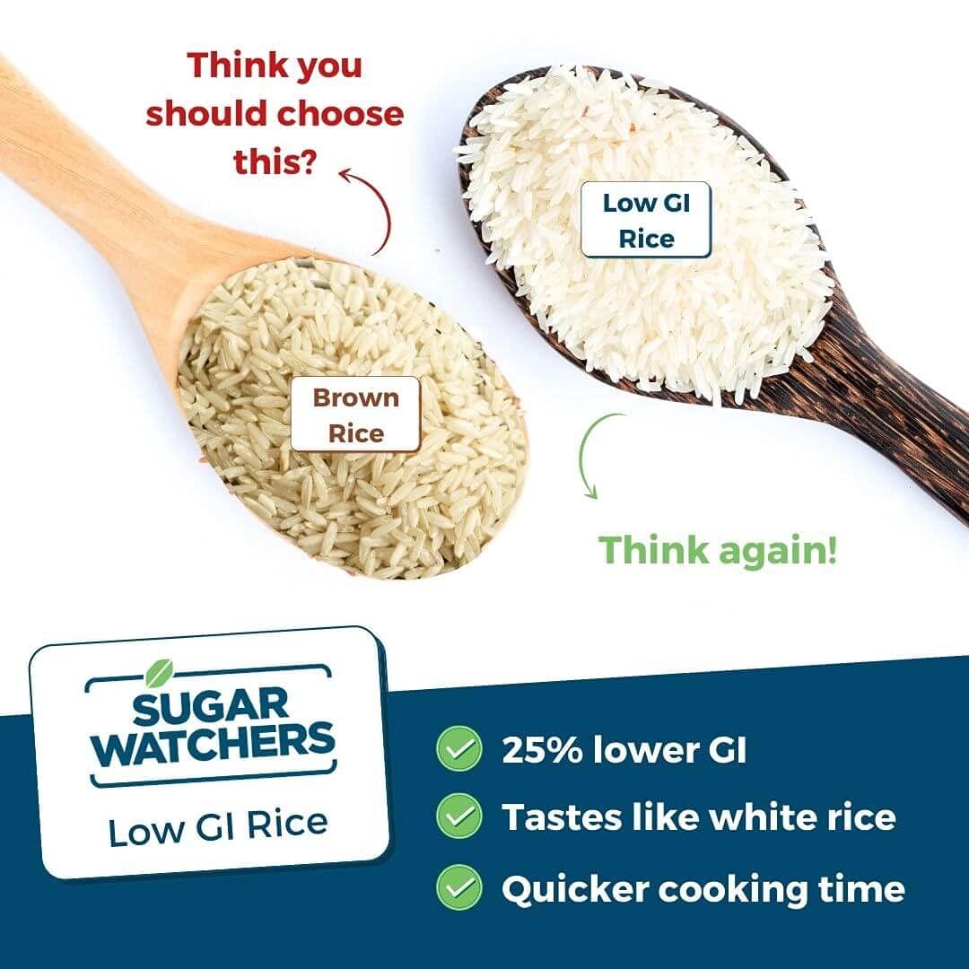 Sugar Watchers Sugar Watchers Low GI Rice, 1 Kg; Diabetic Friendly White Rice