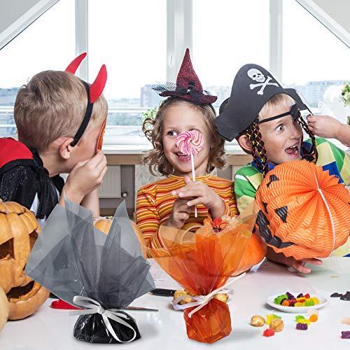 Morepack Easter Orange Cellophane Wrap Roll, Translucent Orange Cellophane Wrapping Paper, 16 Inch Width x 100 Ft Long Colored Cellophane Rolls for Gift Baskets, DIY Arts Crafts Decoration and More