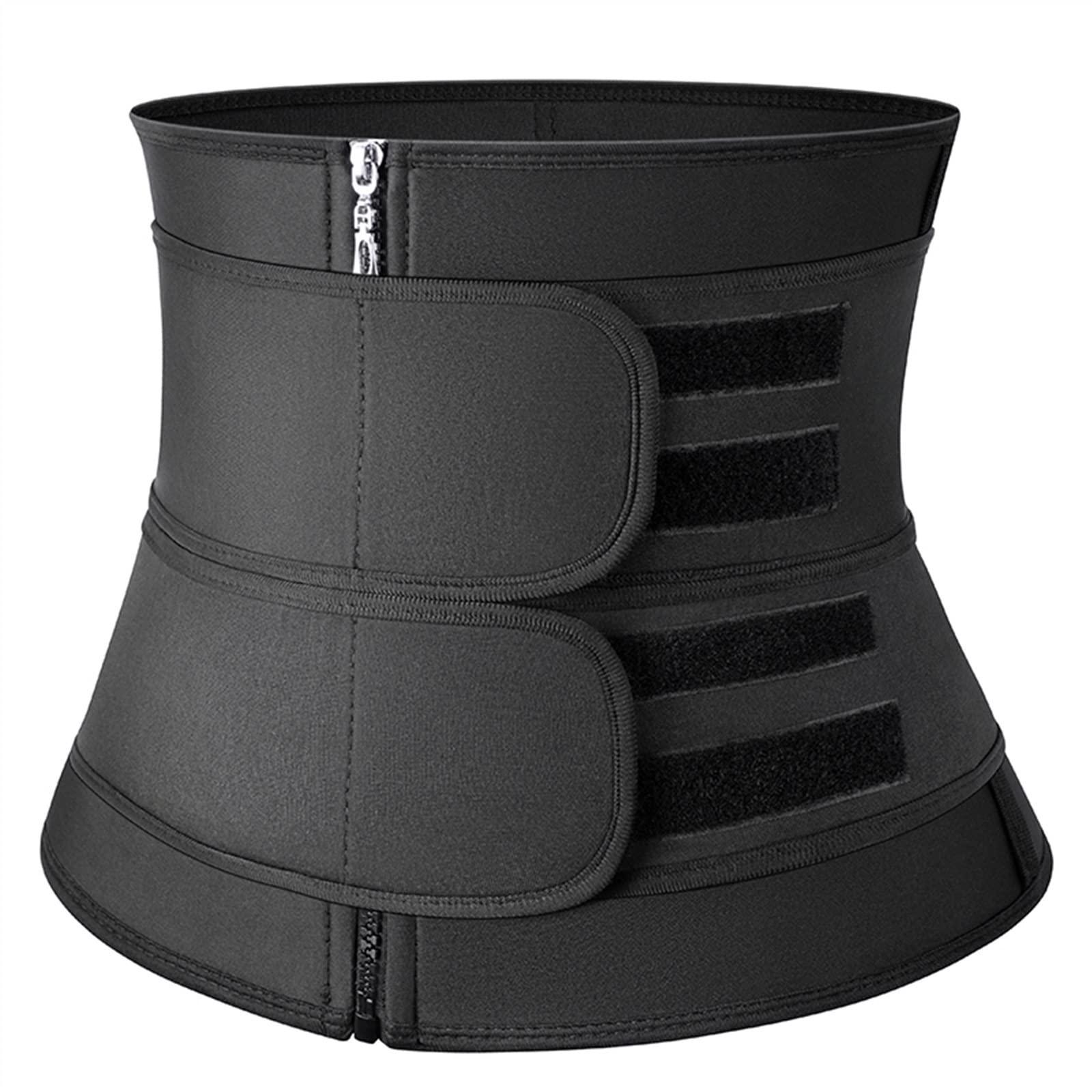 FANFENG FANFENG Women\'s Postpartum Belly Belt Back Posture Corrector Wasit Trainer Adjustable Double Pull Lumbar Support Corset (Color : Black, Size : XXL/XX-Large)