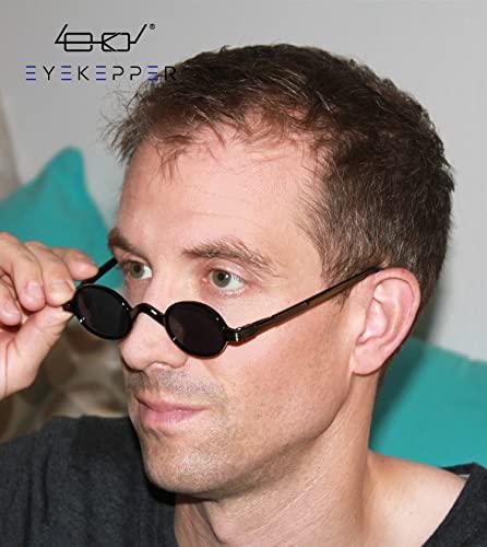 Eyekepper Eyekepper Small Oval Round Reading Sunglasses Vintage Mini Grey Tinted Lens Reader Eyeglasses for Men Women Reading under the Sun with Spring Hinges Grey Frame +4.00