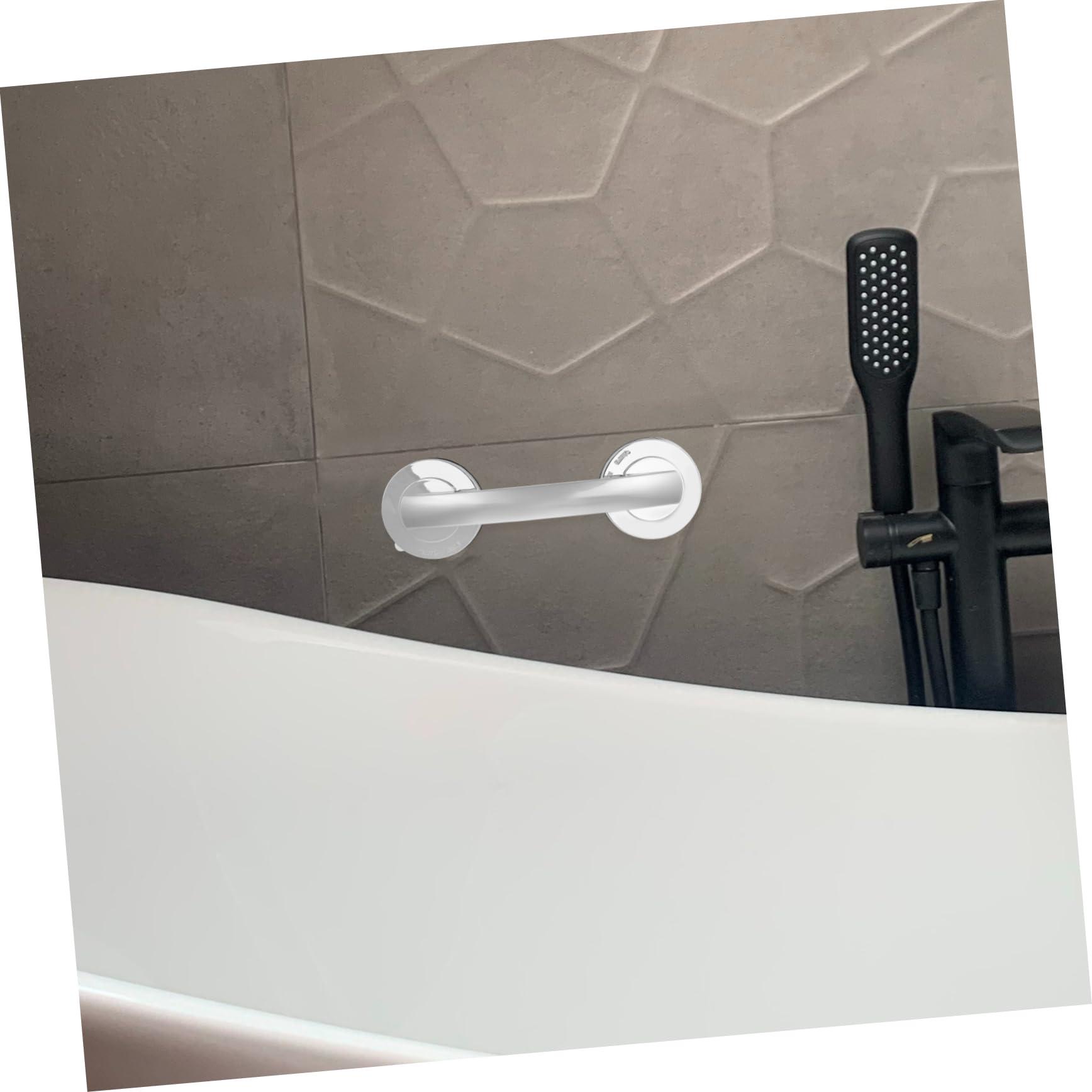Mobestech Mobestech Armrest Tap Handle Shower Suction Handle Bathroom Suction Handle Handles Suction Shower Grab Bar Suction Cup Handle Suction Grab Bar for Bathroom Silver Plastic