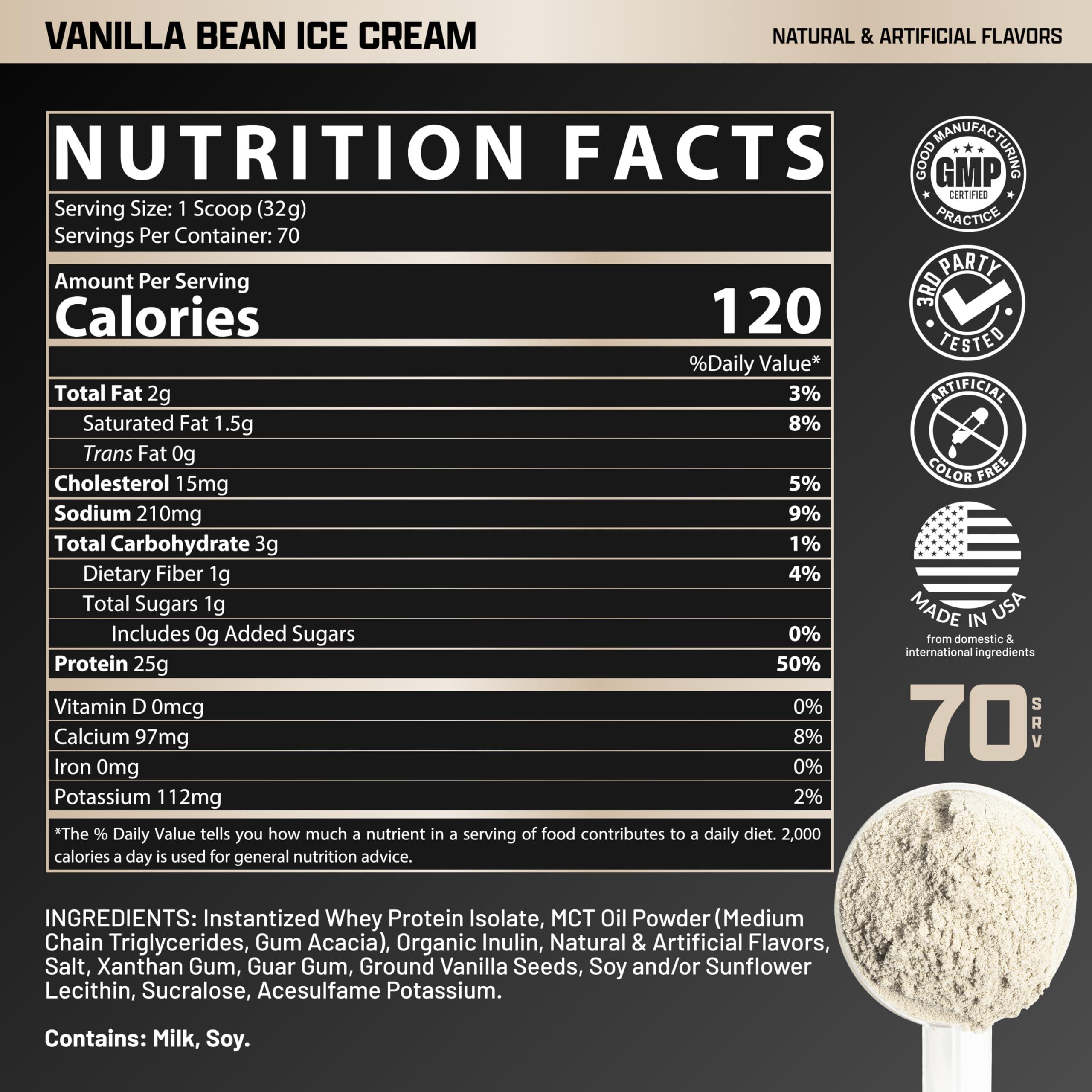 Nutrex Research Nutrex Research IsoFit Whey Protein Powder Instantized 100% Whey Protein Isolate (70 Servings, Vanilla Bean Ice Cream)