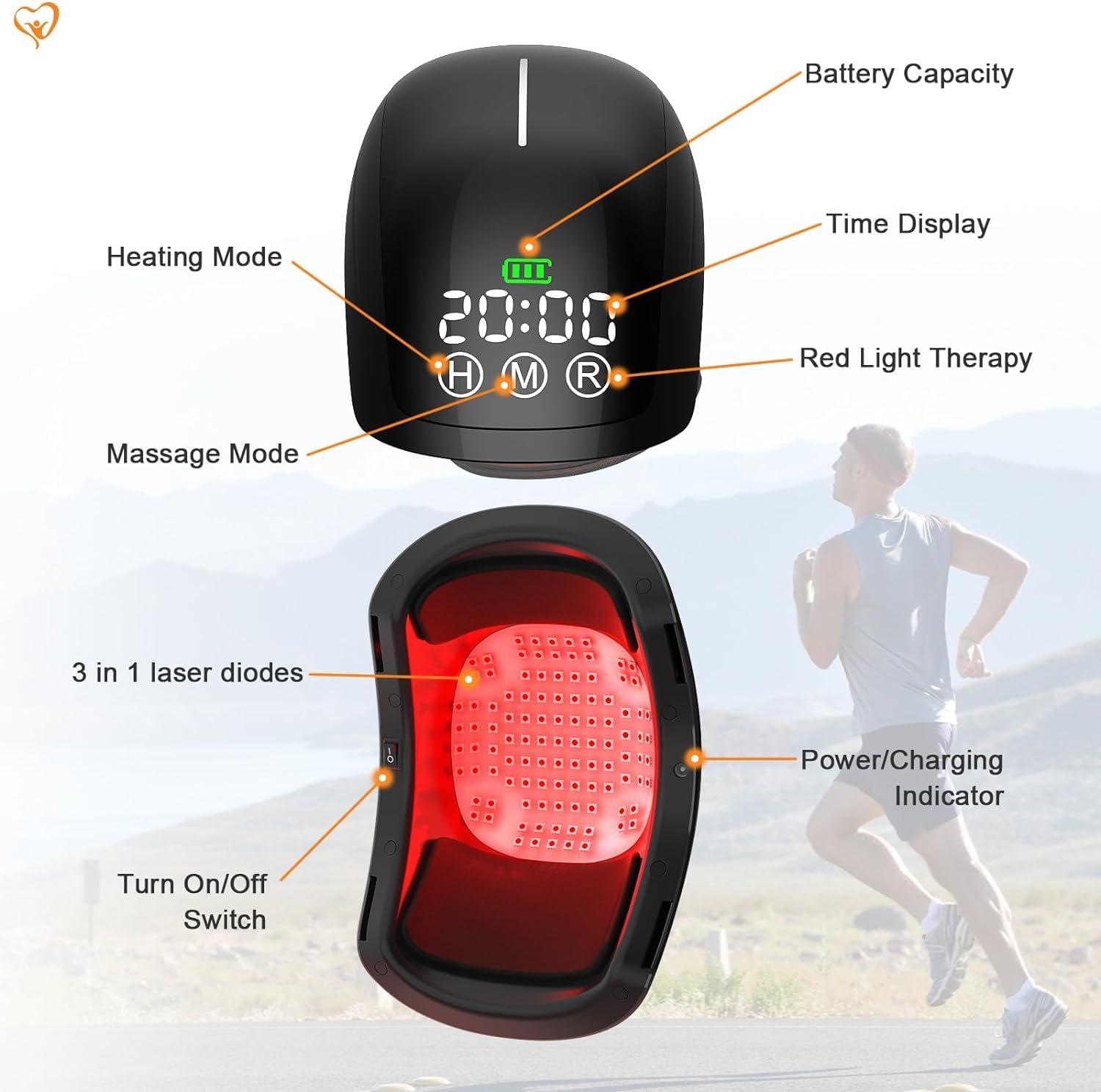 HaSoCare Knee Massager,Red Infrared Heat and Vibration Knee Pain Relief Device,Reduce Knee Joint Pain, Swelling, Stiffness and Other Joint Massager