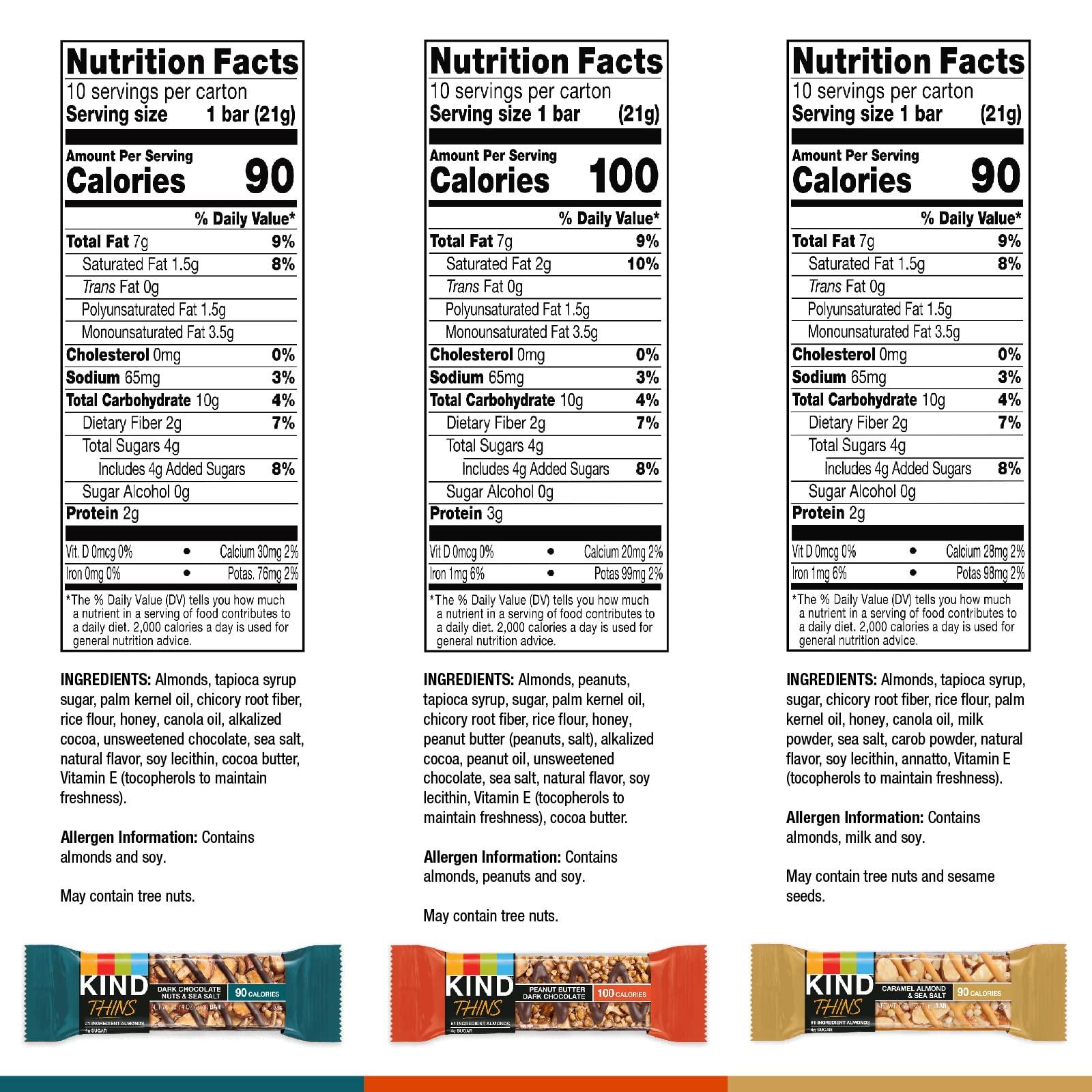 KIND KIND Thins, Variety Pack, Gluten Free, 100 Calorie, 30 Count