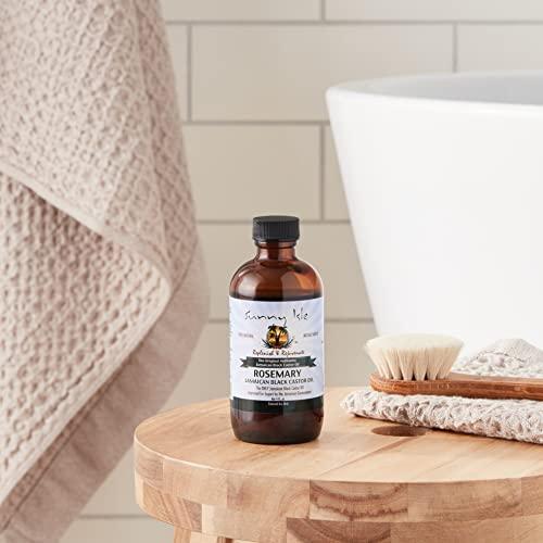 Sunny Isle Sunny Isle Rosemary Jamaican Black Castor Oil 4oz | Hair Growth Treatment | For Scalp & Acne-Prone Skin | Hot Oil Application