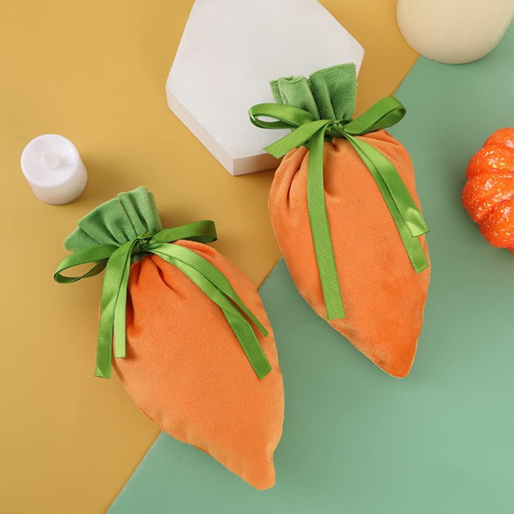 Didiseaon Didiseaon 4pcs Carrot Candy Bag Carrot Goody Bag Mini Carrot Treat Bags Easter Favor Bag Easter Bags Easter Goodie Bag Fabric Goody Bags Diy Sewing Bag Rabbit Eggs Cloth Child Food