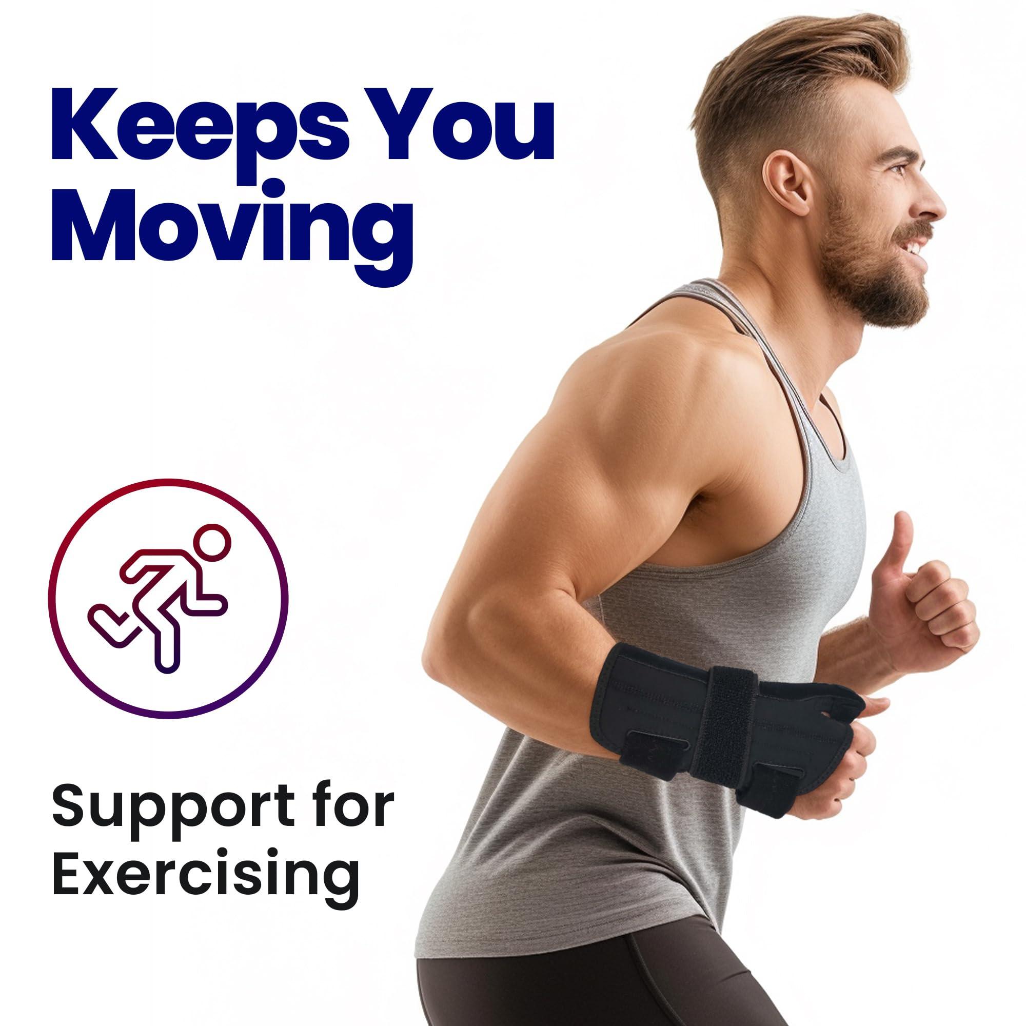 ARMSTRONG AMERIKA Thumb Splint & Wrist Brace | Carpal Tunnel Wrist Splint with Thumb Spica Splint | Thumb Stabilizer & Wrist Support For Tendonitis Pain, Arthritis, CMC Trigger Thumb (SM/MED, LEFT HAND)