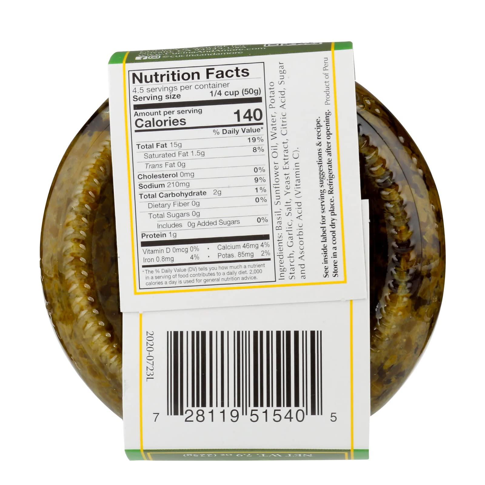 Kitchen & Love Cucina & Amore, Pesto Basil Vegn&nut Free, Case Of 6, 7.9 Oz