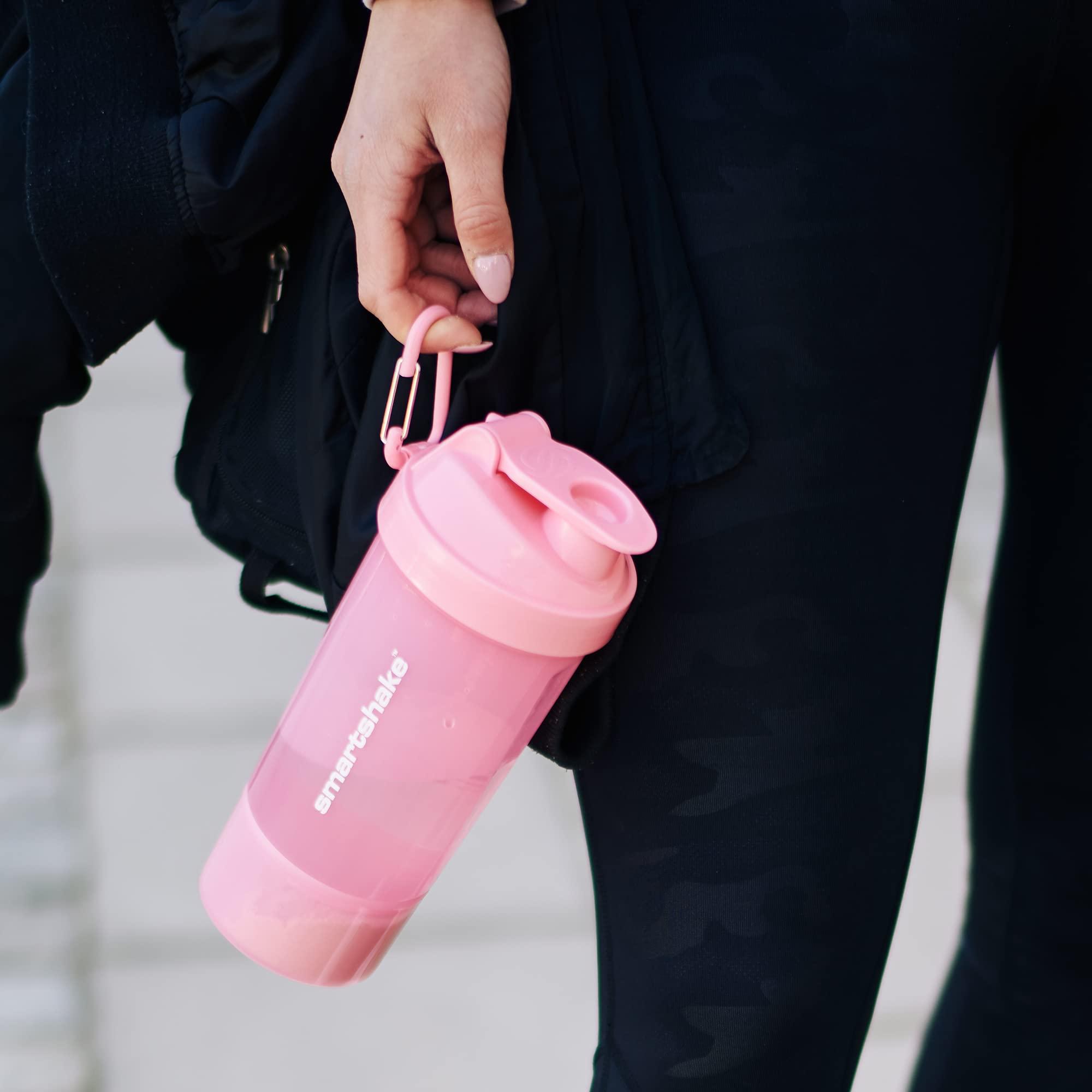 Smartshake Smartshake O2GO ONE Plastic Protein Shaker Bottle 800 ml | 27 oz - Leakproof Screw-on Lid - BPA Free  Unisex - Light Pink