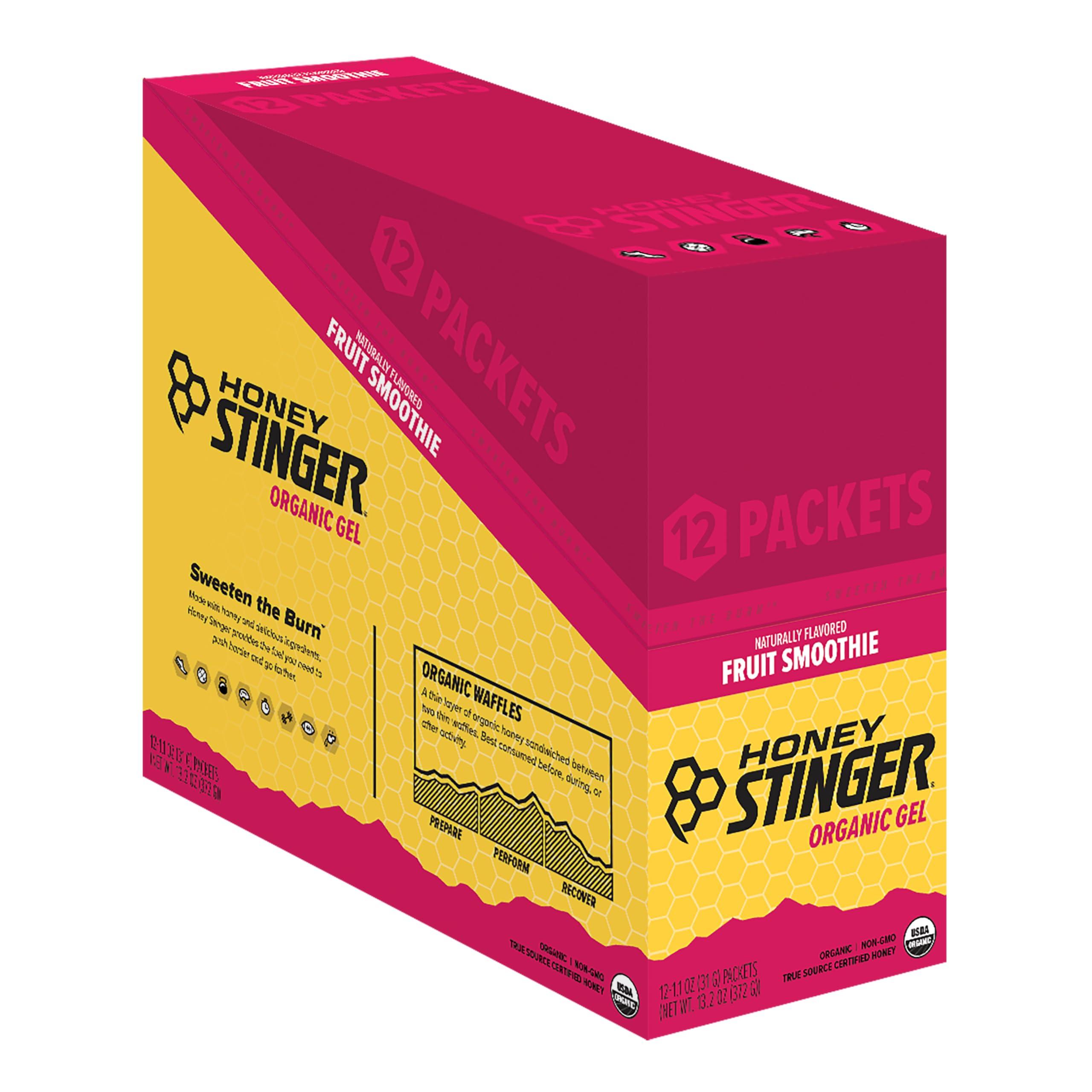 Honey Stinger Honey Stinger Organic Fruit Smoothie Energy Gel | Gluten Free & Caffeine Free | for Exercise, Running and Performance | Sports Nutrition for Home & Gym, Pre and Mid Workout | 12 Pack, 13.2 Ounce