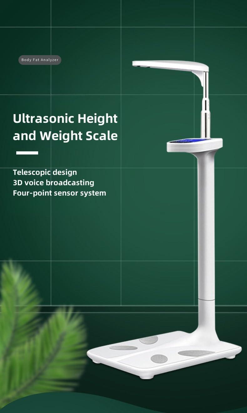 Sufeasdf Height Scale, Ultrasonic Measurement, Body Fat Analyzer, Backlit LCD, Telescopic Design, Rust Resistant, Voice Output, Automatic Weighing, BMI Display, Durable ABS, Precision Measurement