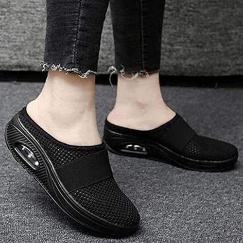 Bonseor Bonseor Air Cushion Slip-On Walking Shoes Orthopedic Diabetic Walking Shoes, Breathable with Arch Support Knit Casual Comfort Outdoor Walking Sneakers (Purple,10)