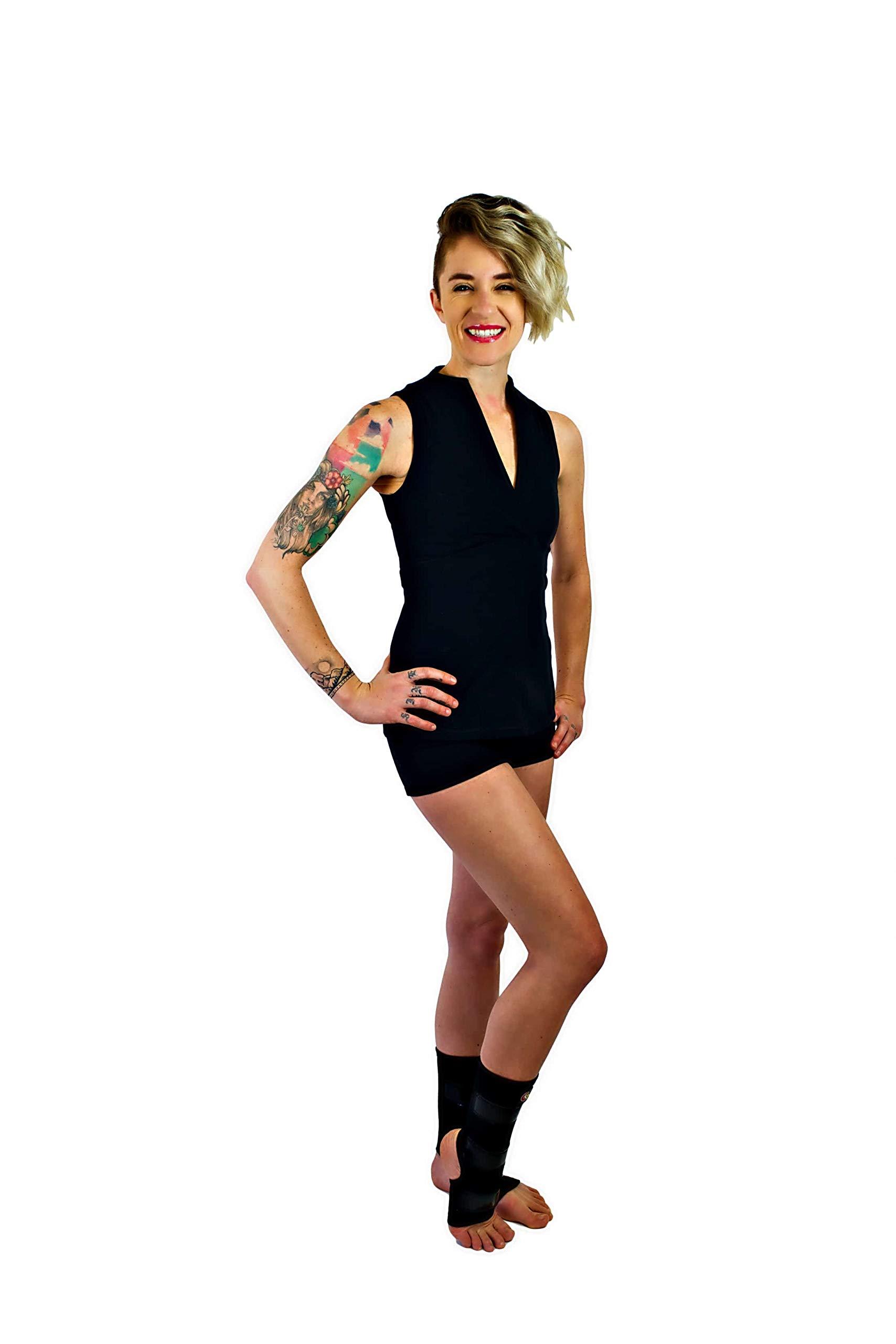 Mighty Grip Mighty Grip Black Pole Dancing Ankle Protectors with Tack Strips for Gripping the Pole (X-Small)