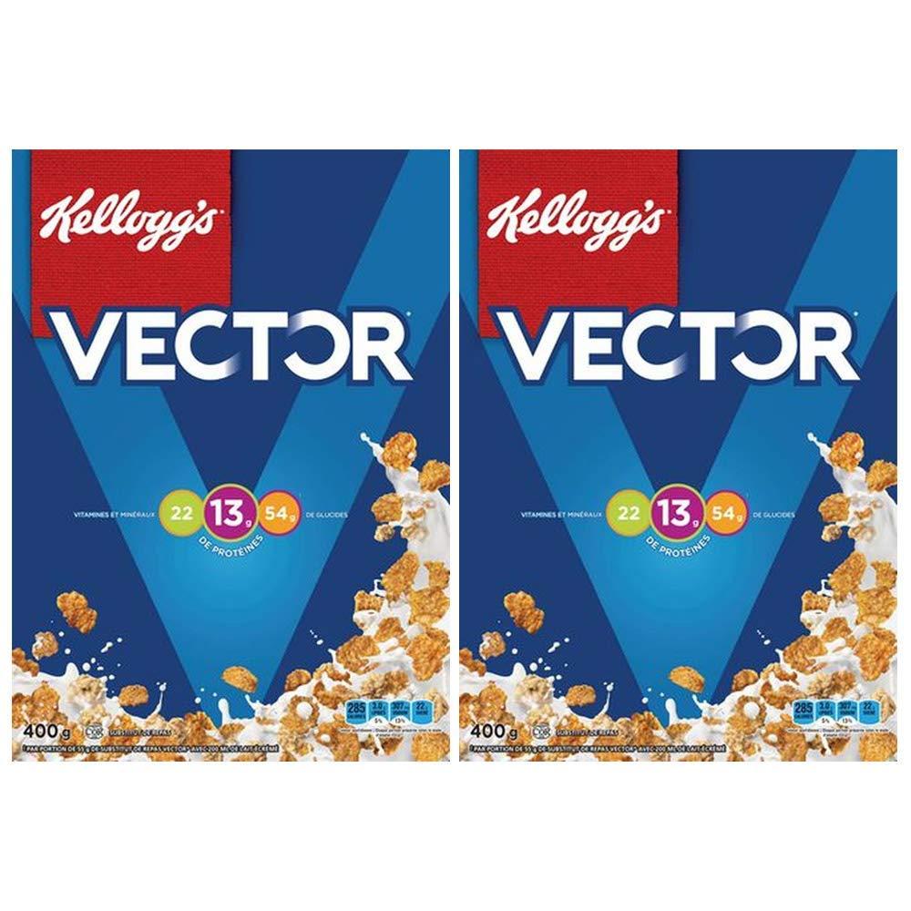 Vector Kellogg's Vector Meal Replacement Cereal, 400g/14.1oz, 2-Pack (Imported from Canada)