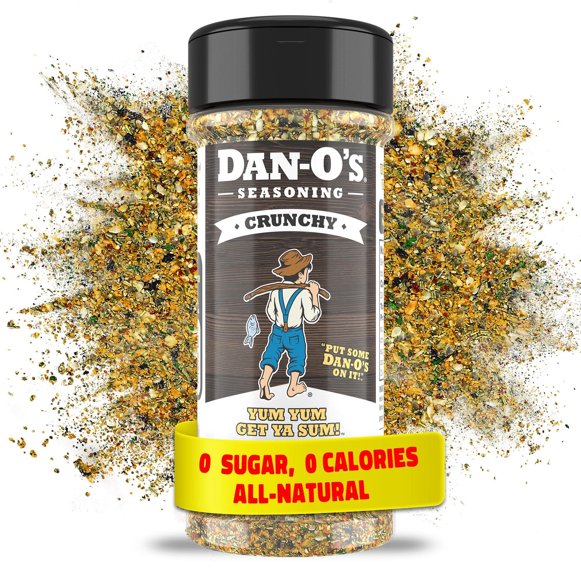Dan-O's Dan-O\'s Crunchy Seasoning - Great on Chicken, Meats, Veggies, Fish, Snacks, Anything - All-Purpose, All-natural, Sugar Free, Zero Calorie Seasoning for Cooking Anything - Small bottle (3.5 oz)