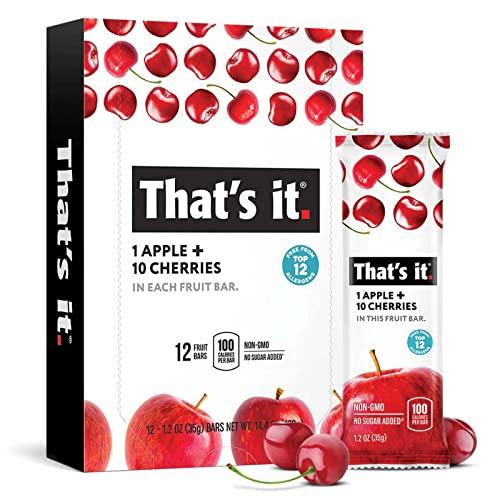 That\'s it. Thats it. Variety, 100% Natural Real Fruit Bar, High Fiber Vegan, Gluten Free Healthy Snack, Paleo for Children & Adults, Non GMO No Added Sugar, (Mango, Cherry, Banana) (36 Pack)