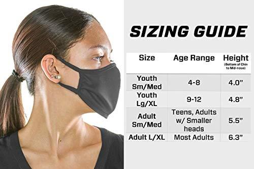 Badger Badger Sportswear Face Mask, 5 Pack with Laundry Bag, Comfortable Non-Elastic Ear Loops, Washable and Reusable, Soft Performance Fabric, Unisex, Made in The Americas