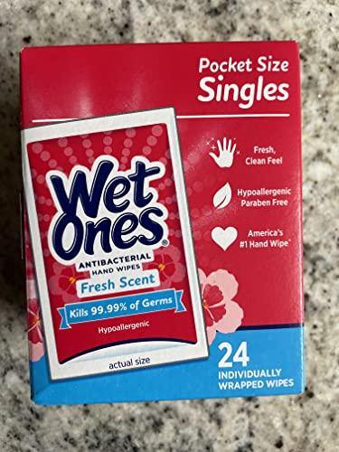 Wet Ones Wet Ones Moist Wipes Fresh Scent Anti Bacterial Singles - 24 ct, Pack of 3