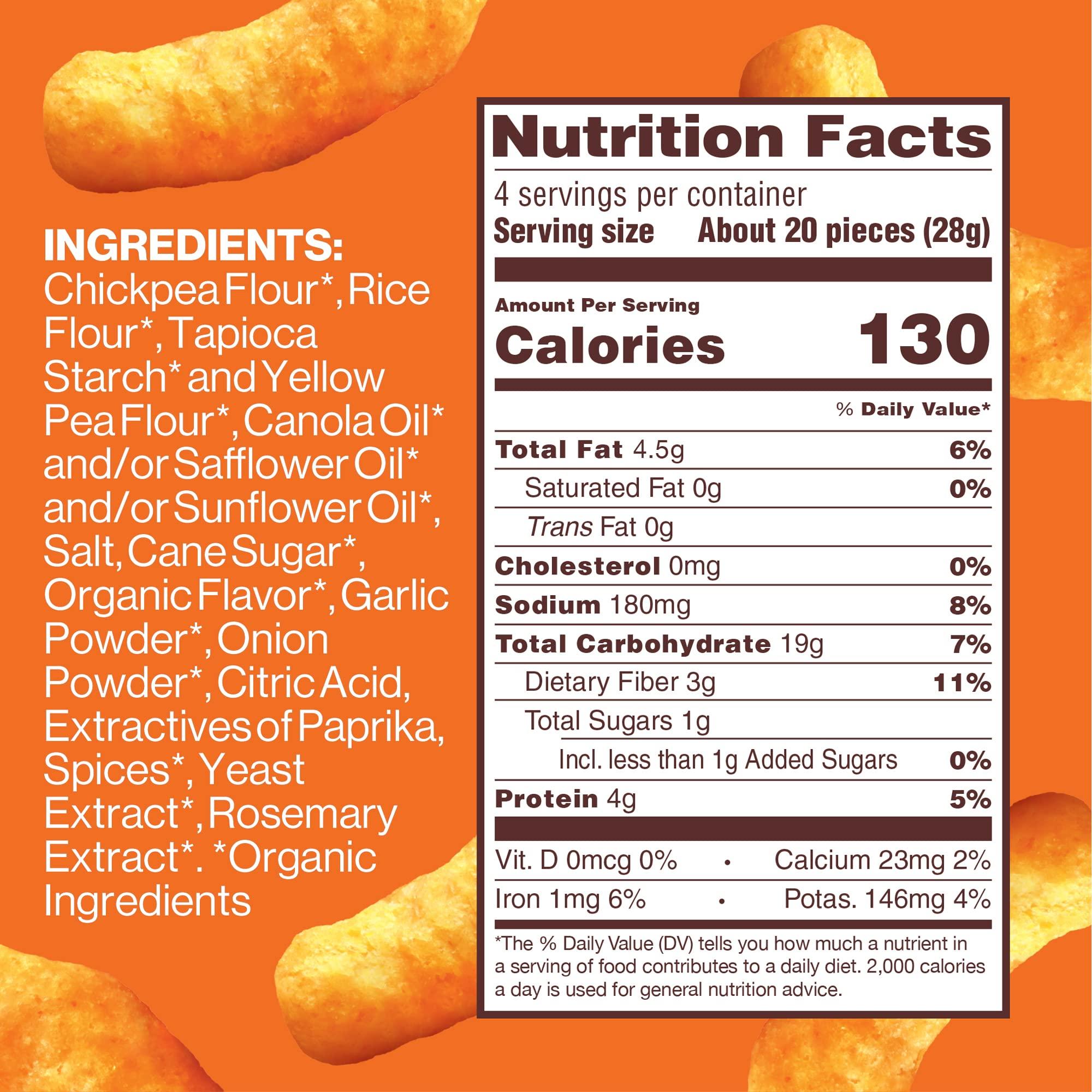 Hippeas Hippeas Chickpea Puffs, Nacho Vibes, 4 Ounce (Pack of 1), 4g Protein, 3g Fiber, Vegan, Gluten-Free, Crunchy, Plant Protein Snacks