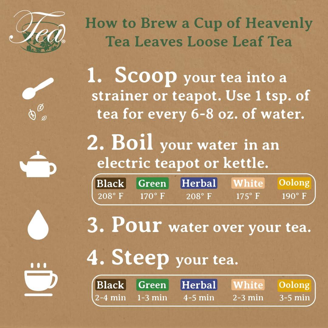 Heavenly Tea Leaves Heavenly Tea Leaves 9 Flavor Variety Pack, Loose Leaf Tea Sampler Gift Set (Approx. 90 Cups of Tea) - High to No Caffeine, Great Hot or Iced, Assortment of Green, Herbal, Black, & White Teas