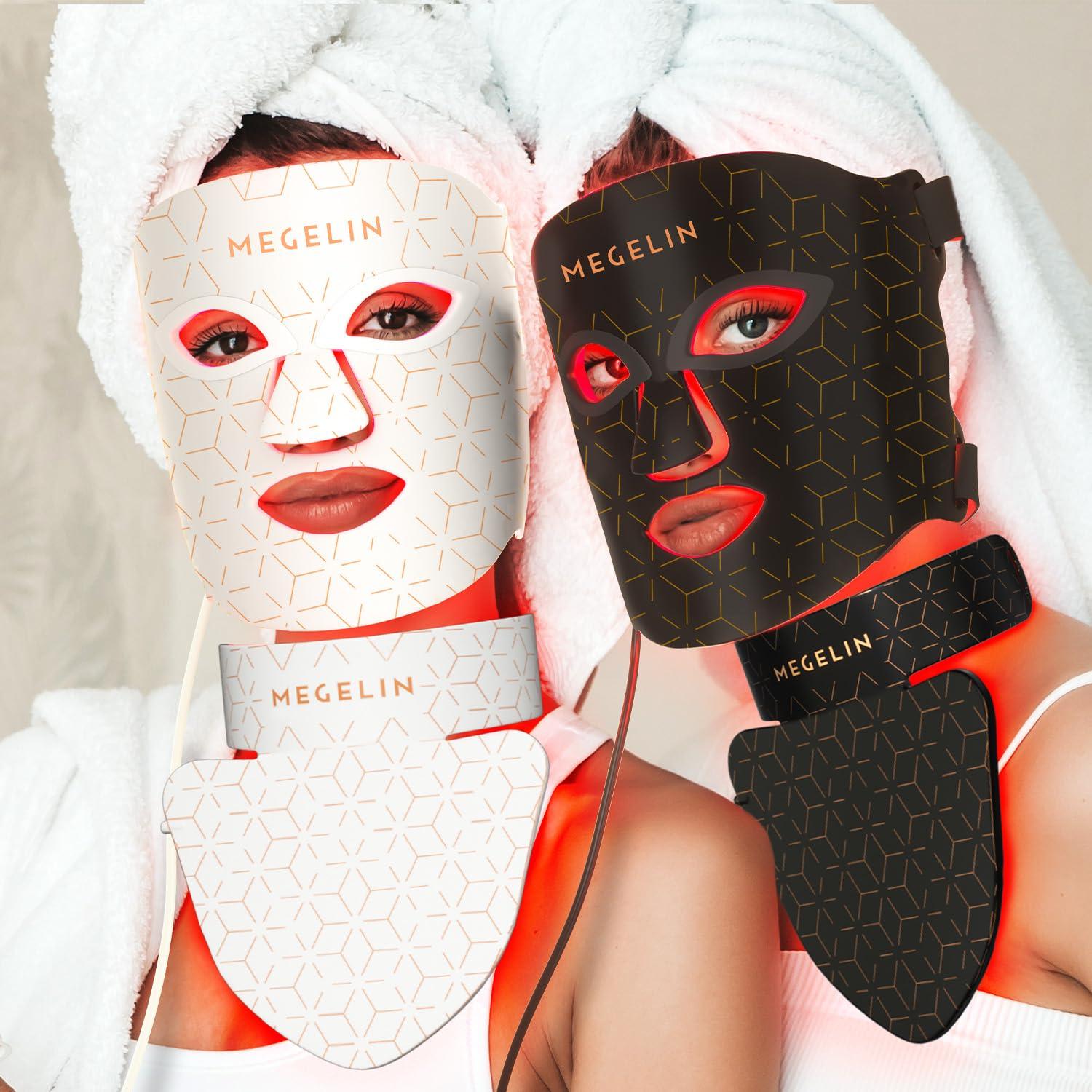 MEGELIN MEGELIN Led Red Light Therapy Mask,7 Colors Led Light Therapy Facial & Neck Mask