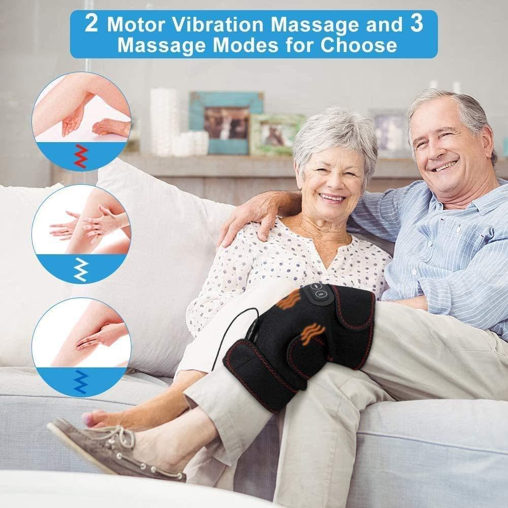okuya 2-in-1 Arthritis Pain Relief Knee Brace, Heated Knee Support for Arthritis, Knee Heating Pad for Hot or Cold Therapy Keep Warm, Electric Wrap for Pain Relief and Massage