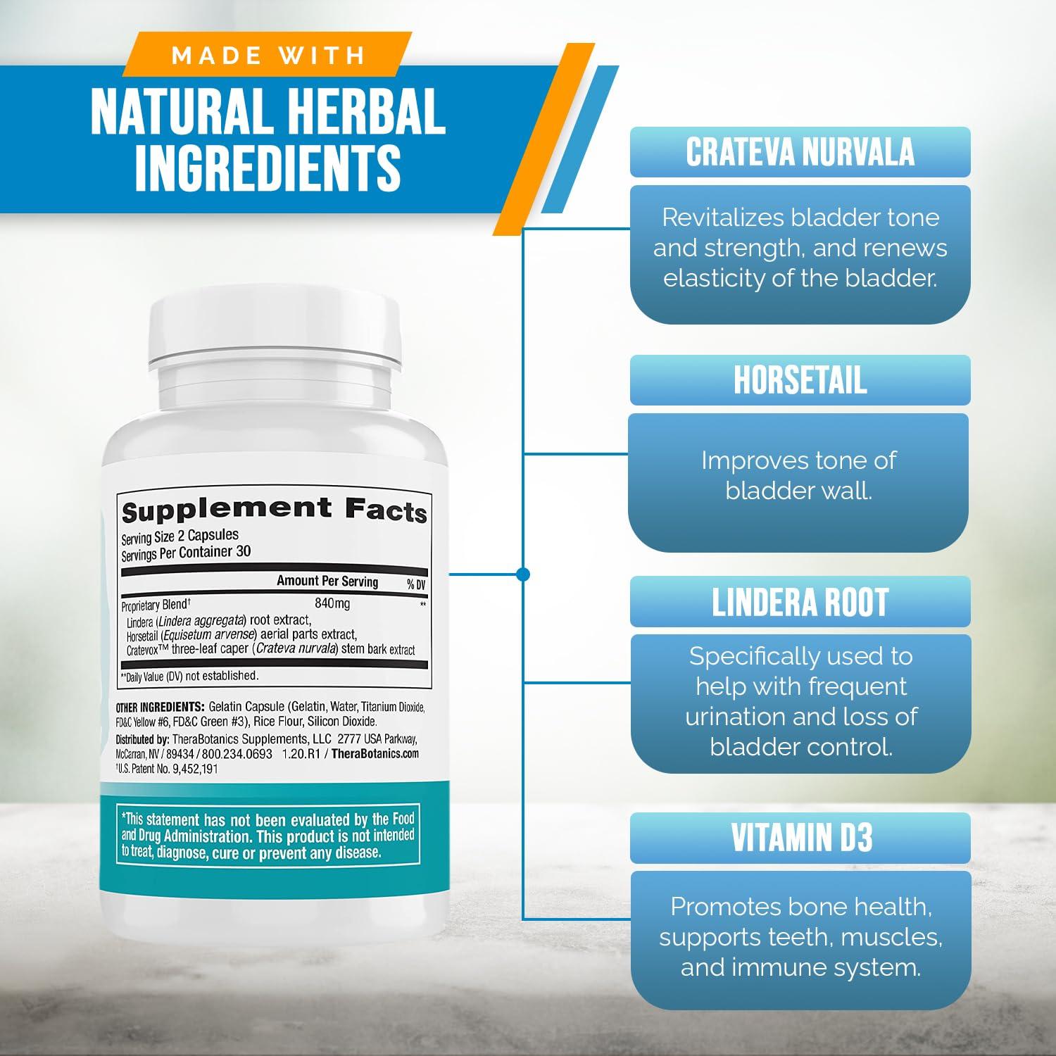 Better Bladder Better Bladder Ultra Control Supplement for Women & Men Bladder Support Supplement Enhanced with Vitamin D3 to Help Reduce Urinary Leaks, Frequency & Urgency - 60 Count (1 Bottle)