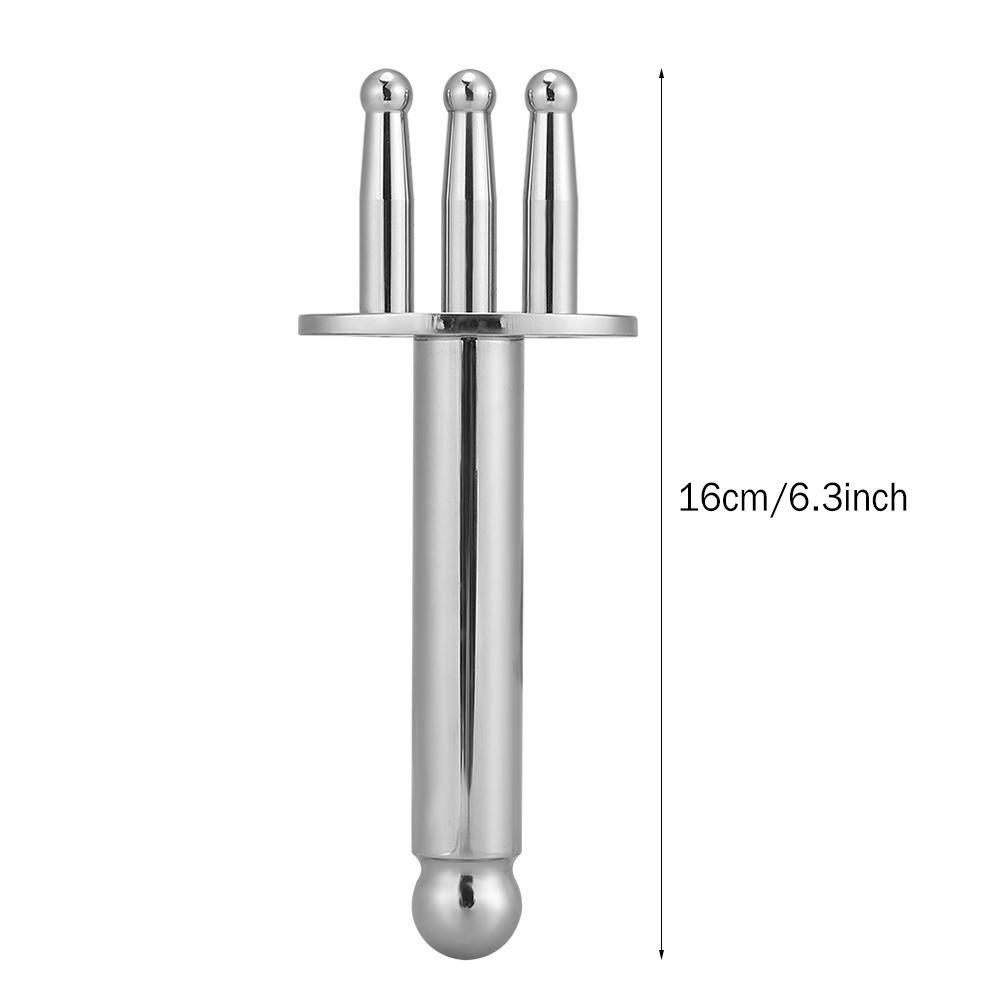 TMISHION Magnetic Massage Pen, 3 Forks Magnetotherapy Acid Discharge Stick, 3 Forks Magnetotherapy Massager, Meridian Point Magnetic Massager(Round Head)
