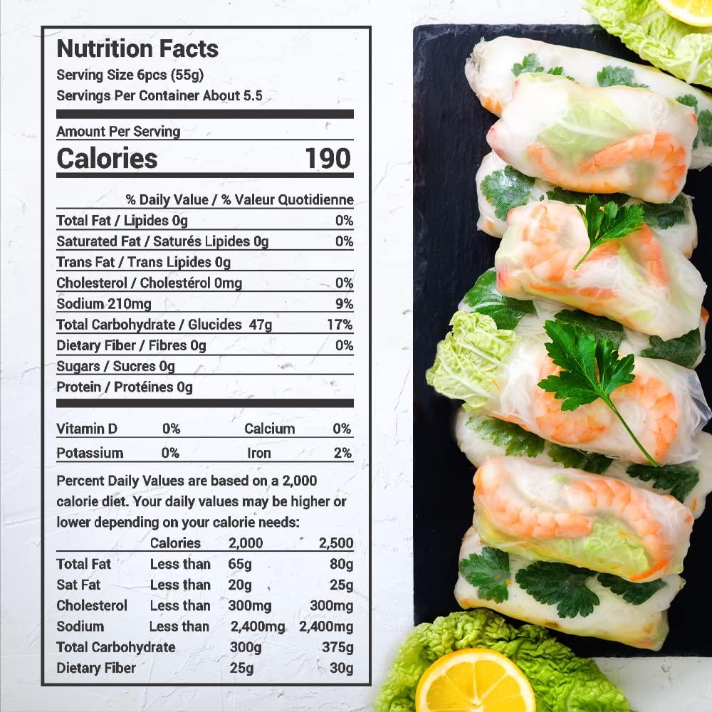 ASIADELI 30 Sheets Premium Rice Papers, 30~32 Sheets Per Pack, 10.5 oz, Vietnamese Spring Roll Wrapper, Premium Rice Paper, Round 22cm by ASIADELI(Pack of 1 Bag)