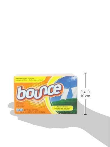 Bounce Bounce Dryer Sheets, Outdoor Fresh, 480 Count Laundry Fabric Softener Sheets with Static Control and Wrinkle Fighters. (2 Packs of 240)
