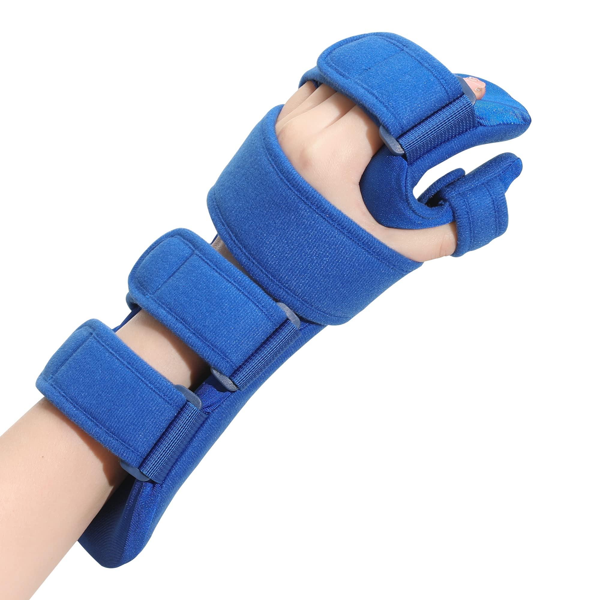 Fanwer Resting Hand Splint, Stroke Hand Therapy Equipment, Hand Brace with Finger Support for Stroke Recovery Patients, Carpal Tunnel Syndrome, Arthritis, Tendinitis, Metacarpal Breaks (Left)