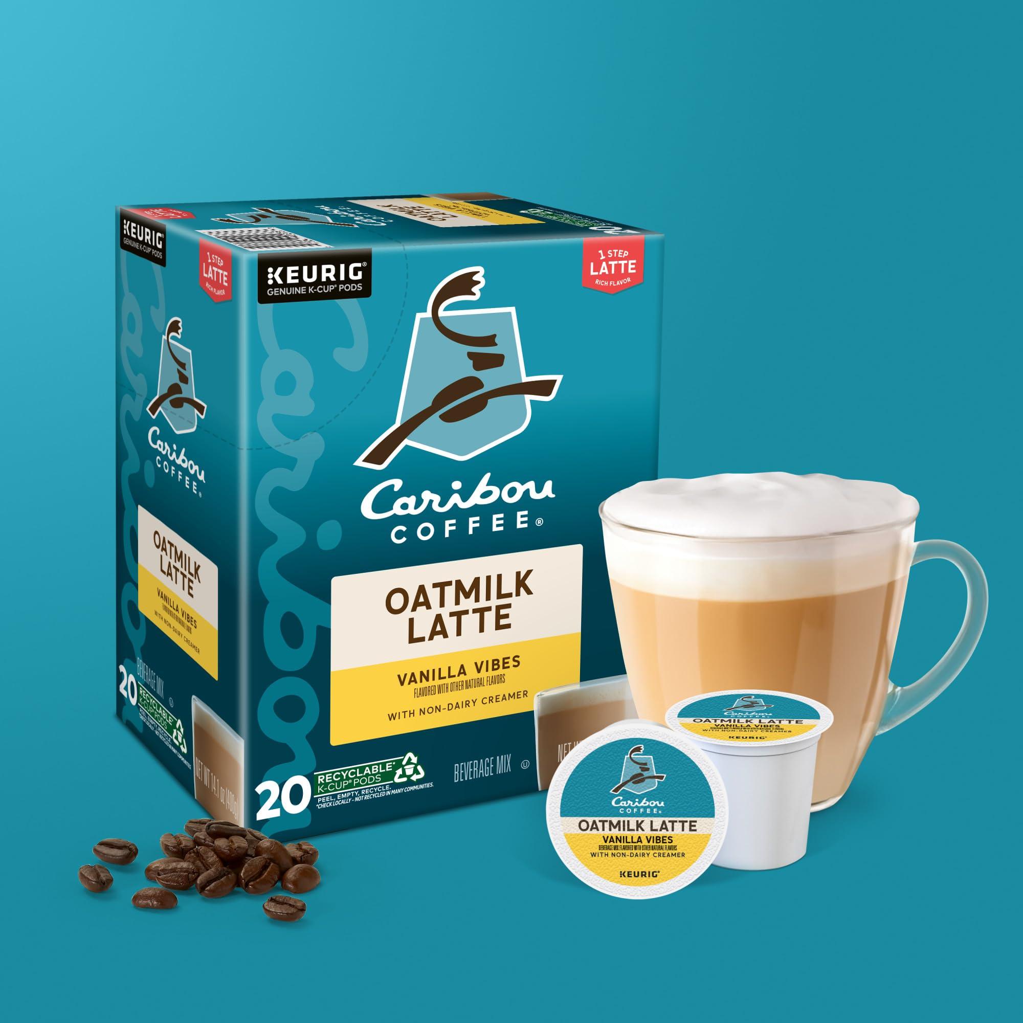 Caribou Coffee Caribou Coffee Vanilla Vibes Oatmilk Latte, One Step Latte Single Serve Keurig K-Cup Pods, 20-Count Box