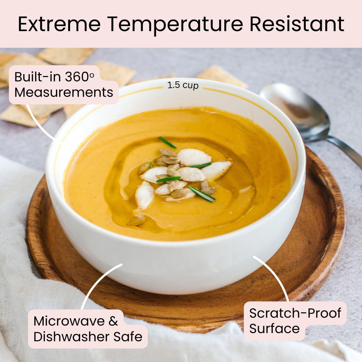 Uba Uba Portion Control Plate and Bowl Porcelain Set for Healthy Eating and Bariatric Diet - 2 Pack