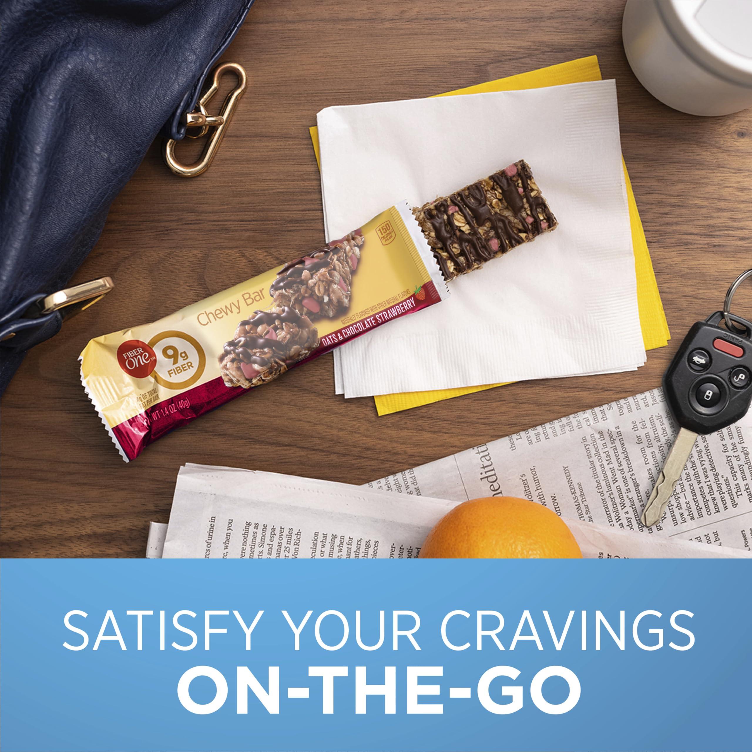 Fiber One Fiber One Chewy Bars, Oats & Chocolate Strawberry Fiber Snacks, 5 Count, 7 oz (Pack of 2)