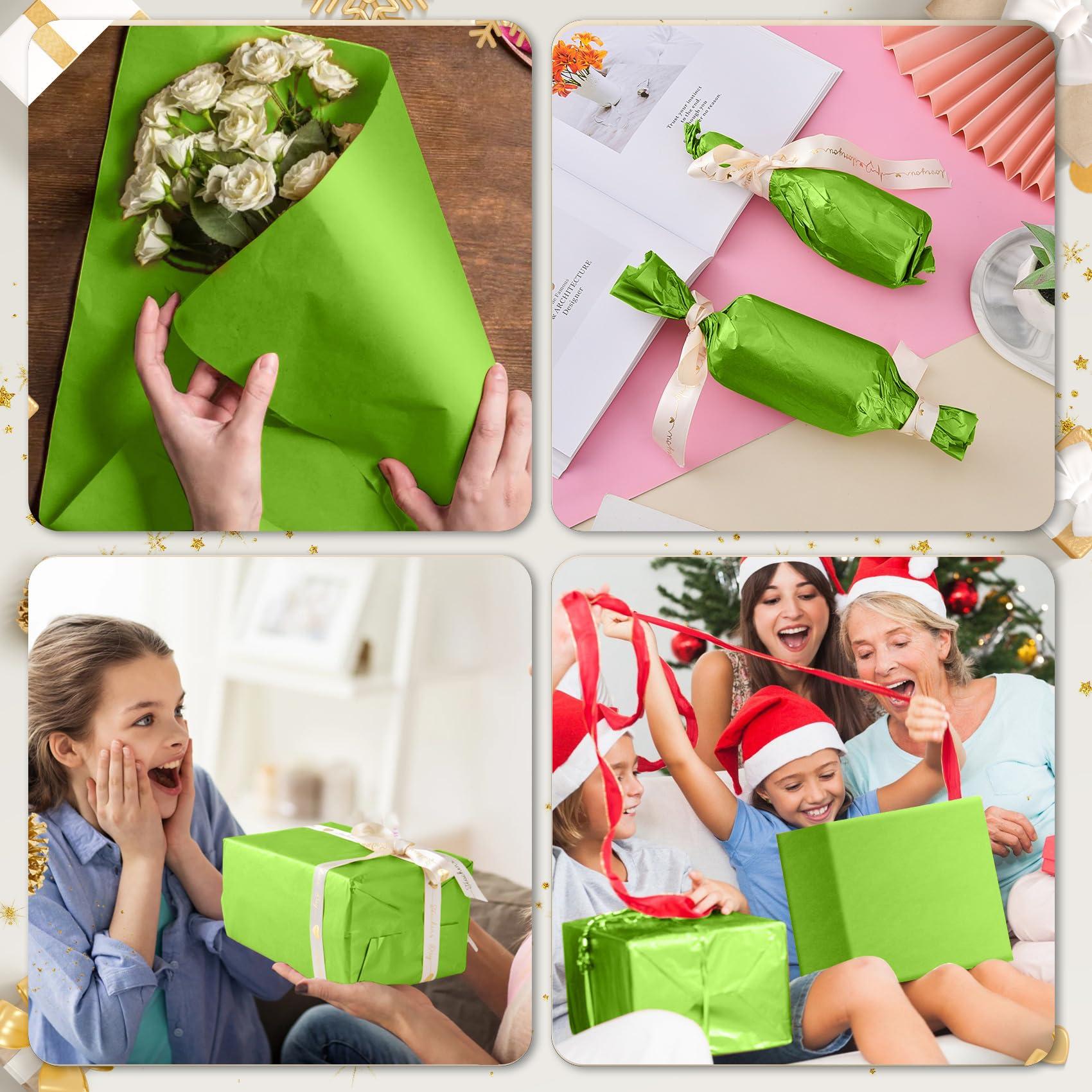 Hlonon 50 Sheets Sage Green Tissue Paper for Gift Bags - 14 x 20 Inches Recyclable Sage Green Wrapping Paper for Weddings Birthday DIY Project Christmas Gift Wrapping Crafts Decor