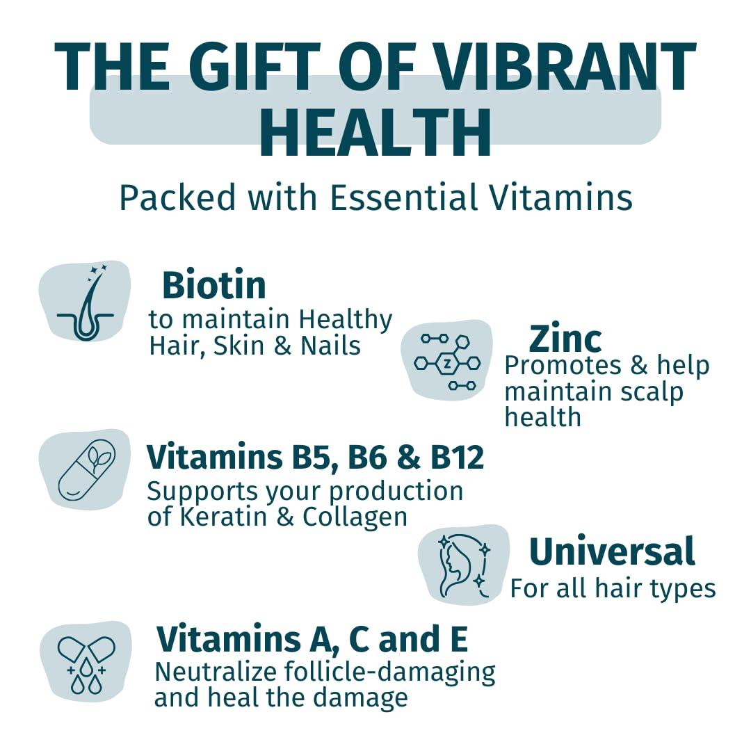 WEEM WEEM Hair Skin and Nails Gummies - Supports healthy hair - Vegan biotin Vitamins for Women & Men Supports Faster Hair Growth, Stronger Nails, Healthy Skin, Extra Strength (3)