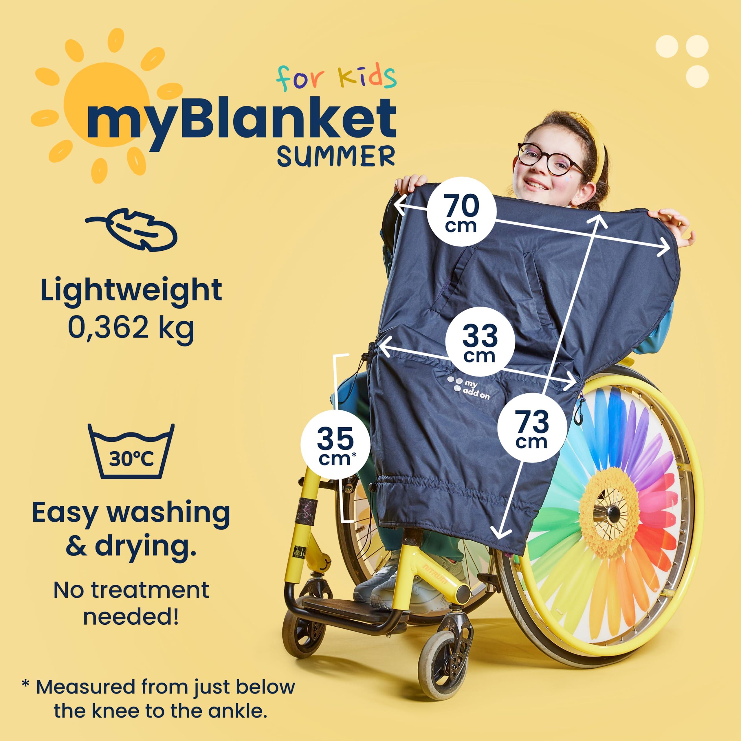 My Add On MyBlanket Summer, Lightweight & Compact Wheelchair Cozy with Light Cotton Lining, Wind & Waterproof, Remain Seated, Leg Protection Rain Cover, for Manual & Electric Wheelchair Users, Powerchair