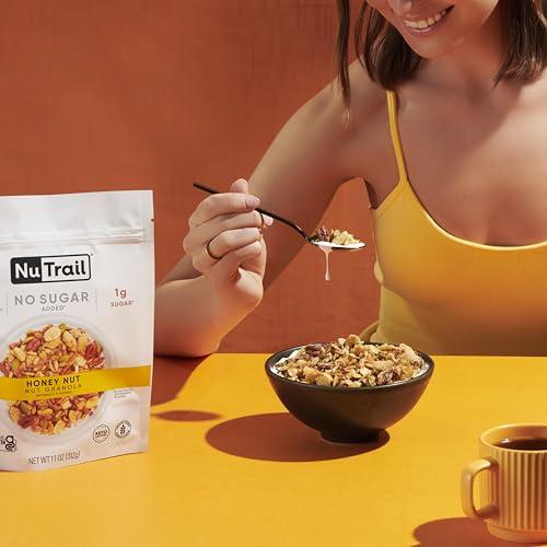 NuTrail NuTrail Nut Granola Cereal, Honey Nut, No Sugar Added, Keto, Low Carb, Gluten Free, Grain Free, Healthy Breakfast 8 oz. 3 Count