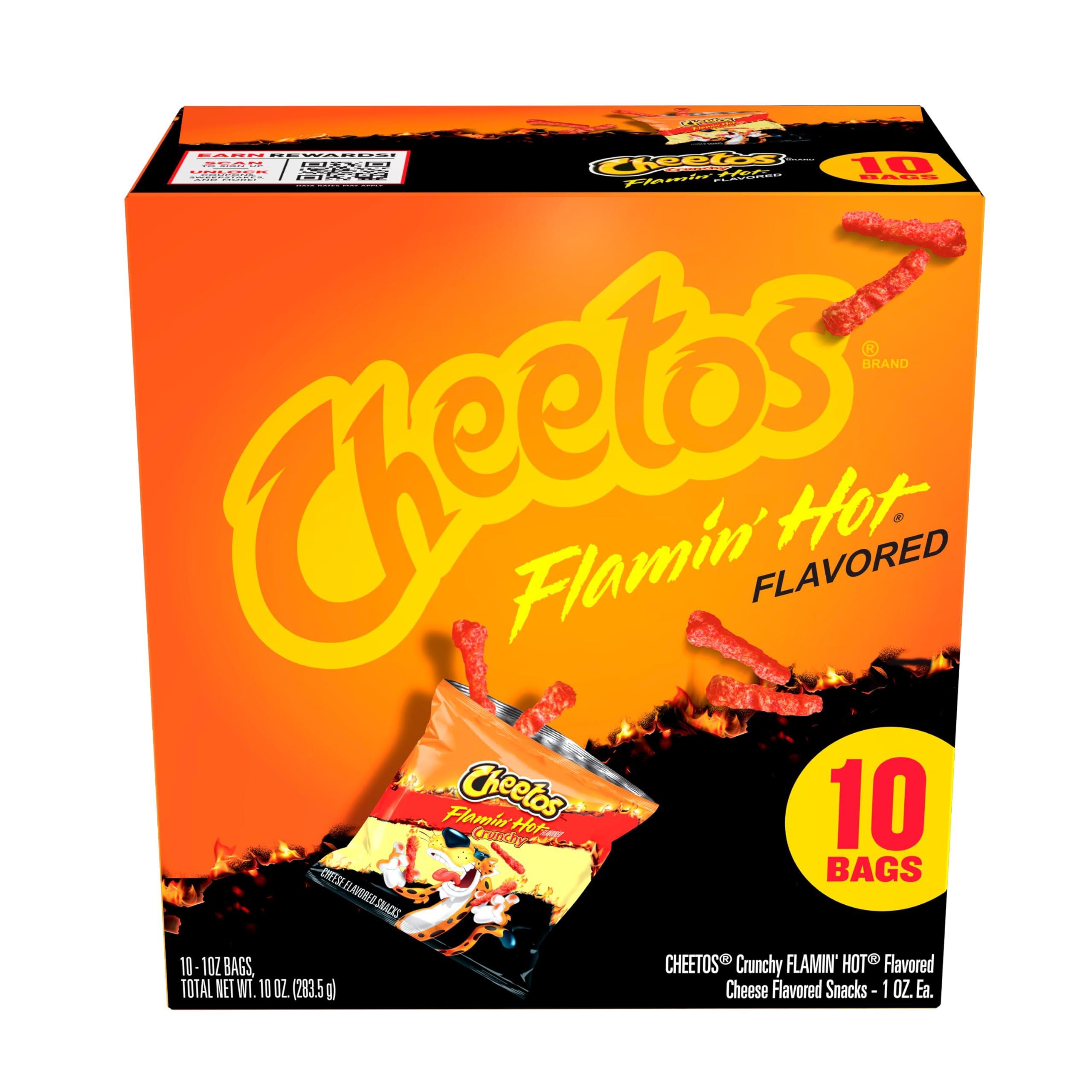 Frito Lay Cheetos Crunchy Flaming Hot, 1 Oz, 10 Pack