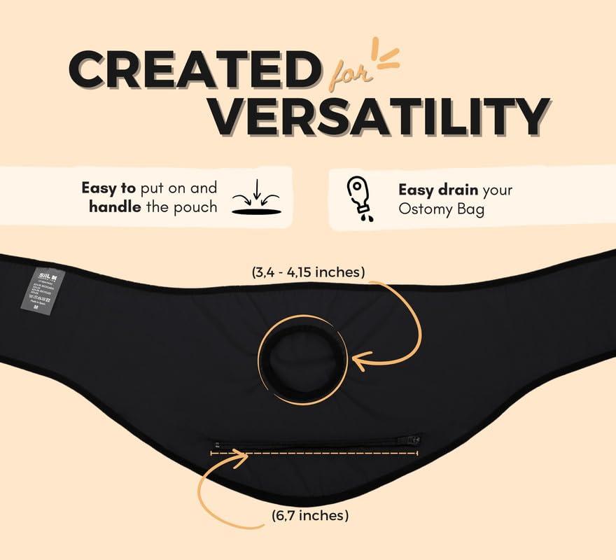 SIIL Ostomy belt for Men & Women, Beige These Ostomy bag covers Acts as Colostomy Belt, Ileostomy Belt as this Stoma Support belt is compatible W/Colostomy bags, Ileostomy bags. Made in Europe