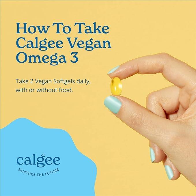 Calgee Calgee Vegan Omega 3-450mg DHA & EPA Fatty Acids - Sustainable Algae Oil - Plant-Based Fish Oil Alternative - Carrageenan-Free Softgels (60 Ct)