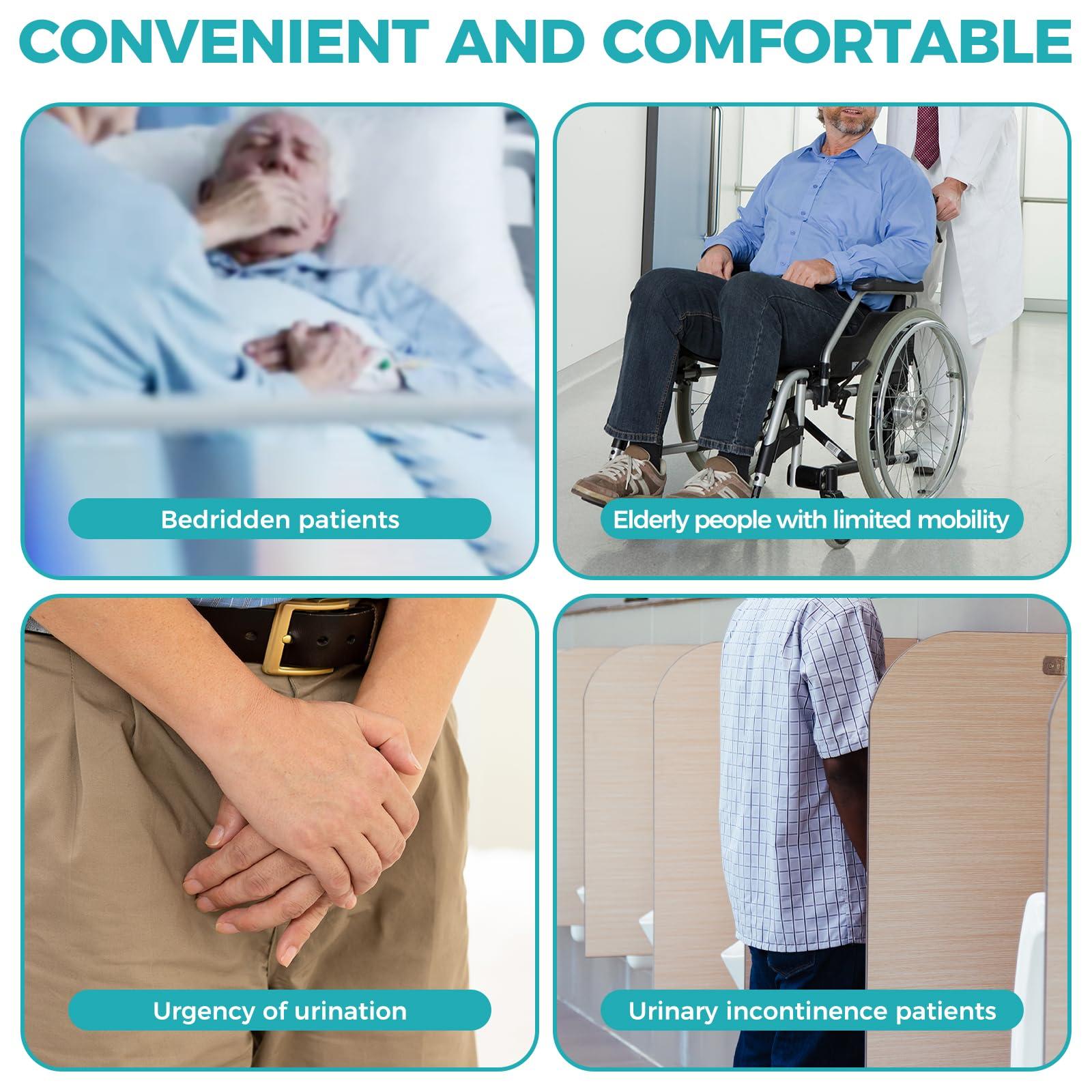 ENLUNTRA ENLUNTRA Wearable Urinary Drainage Bag for Men(2000 ML*1+1000 ML*2) Reusable Urine Collection BagUrinary Drainage Bag SystemElderly Urinalfor Bedridden Patients