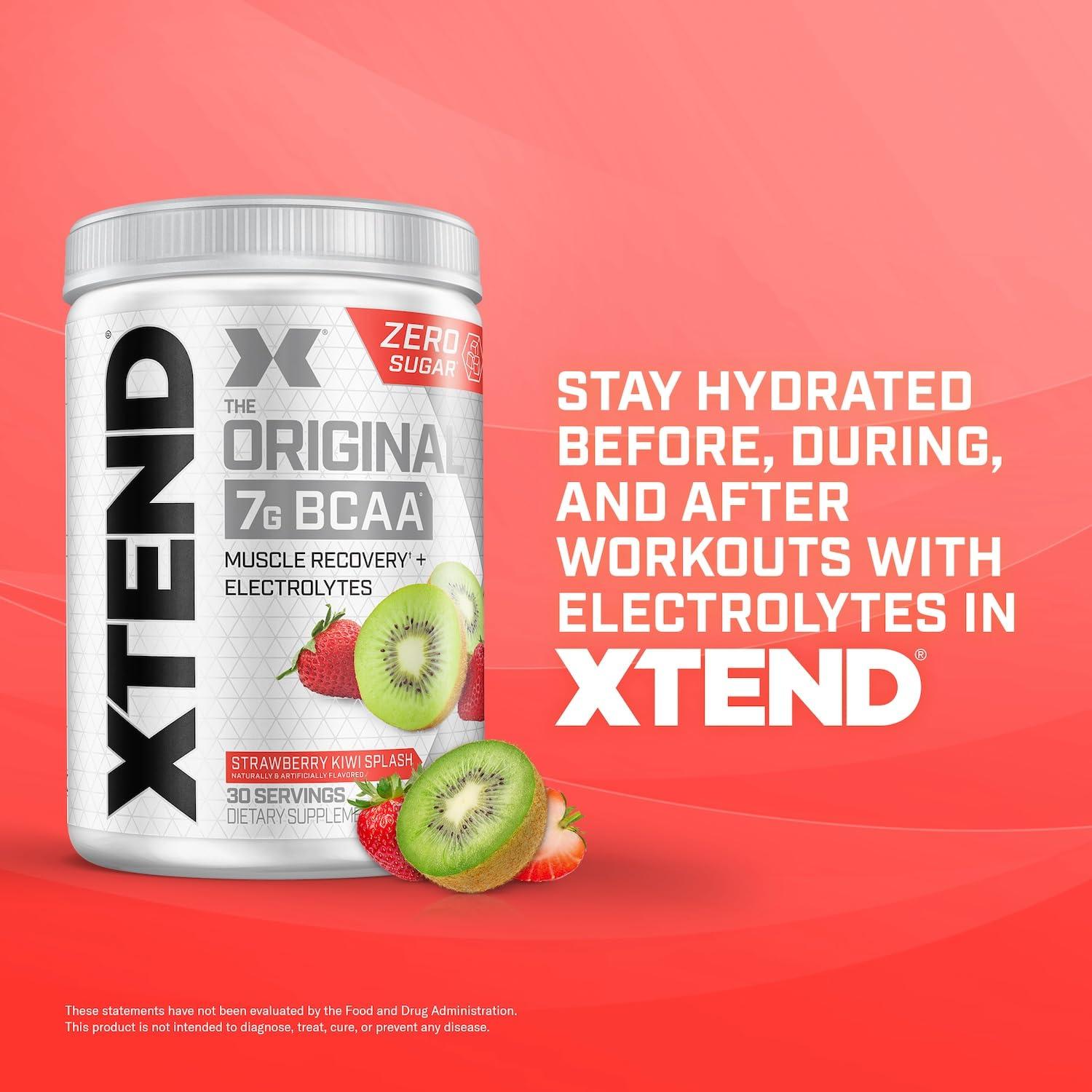 Xtend Xtend XTEND Original BCAA Powder 7g BCAA and 2.5g L-Glutamine, Sugar Free Post Workout Muscle Recovery Drink with Amino Acids for Men & Women, 30 Servings