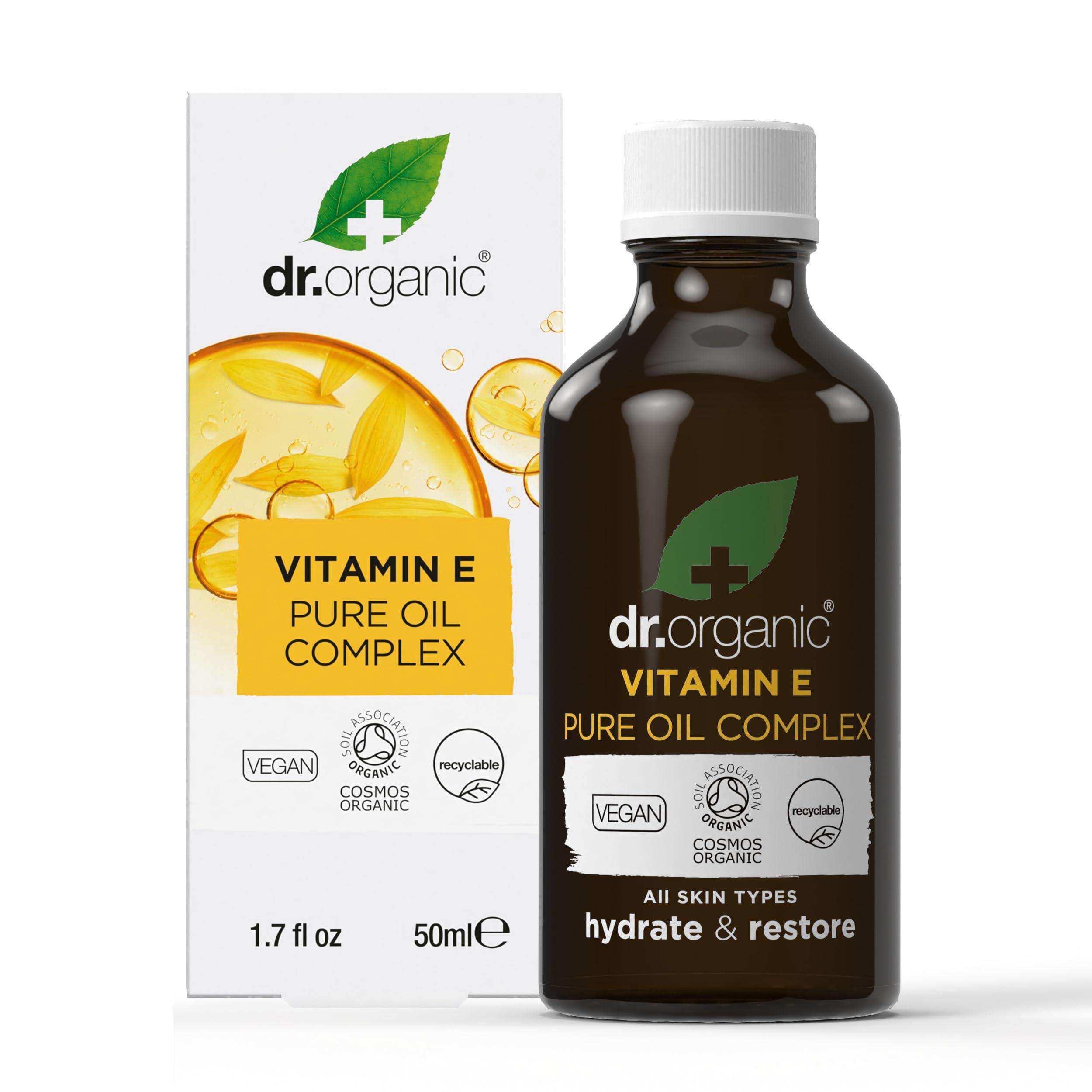 dr.organic Dr. Organic Vitamin E Pure Oil Complex | Nourishes and Protects Skin, Enhances Elasticity, Natural, Certified Organic, Paraben & SLS-Free, 50 mL / 1.7 fl oz