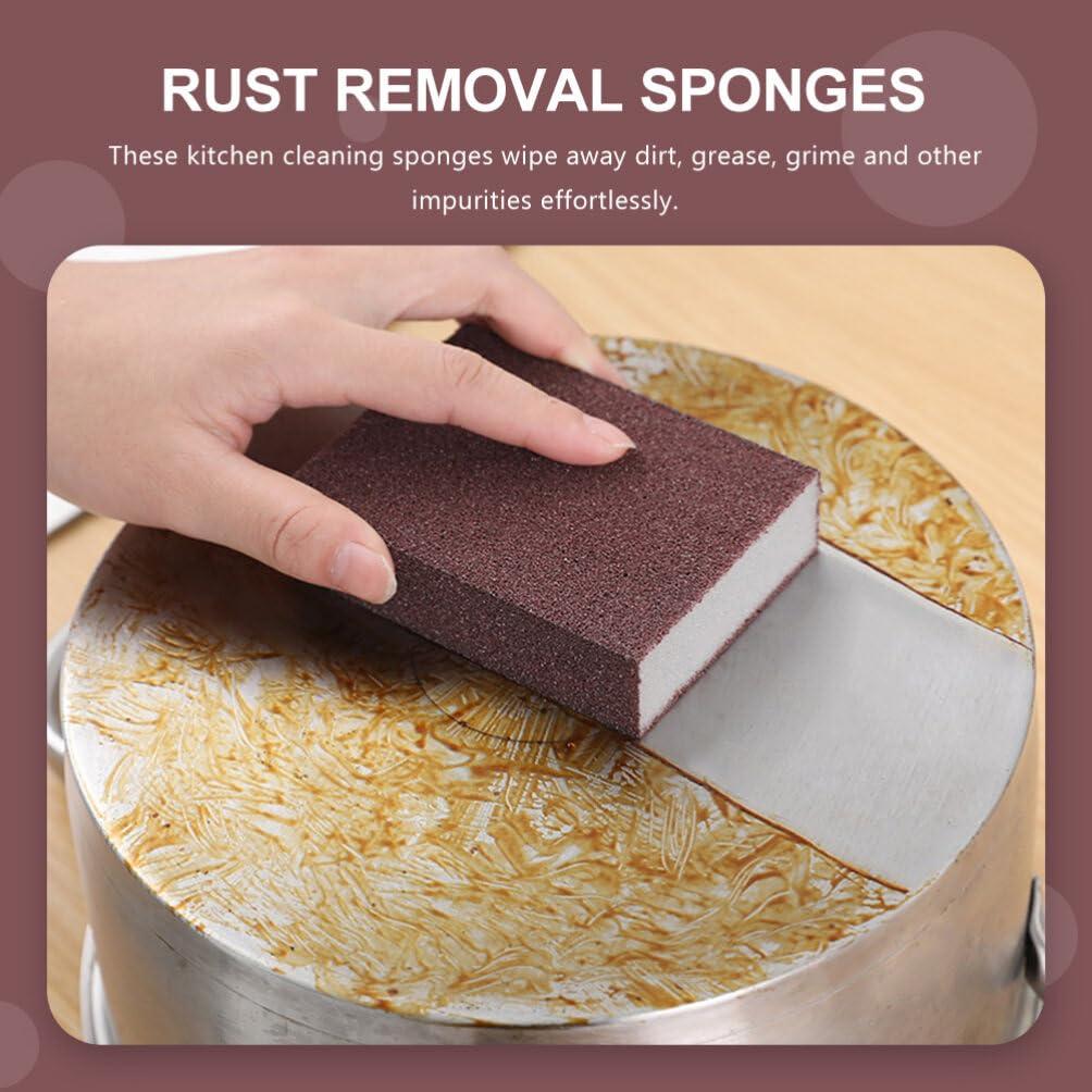 KALLORY 10pcs Dish Sponge Natural Sea Sponge Bulk Polishing Pad Cleaner Year of Cake Toppercarborundum Sponge Brush Natural Dishwasher Kitchen Dish Brown Pot